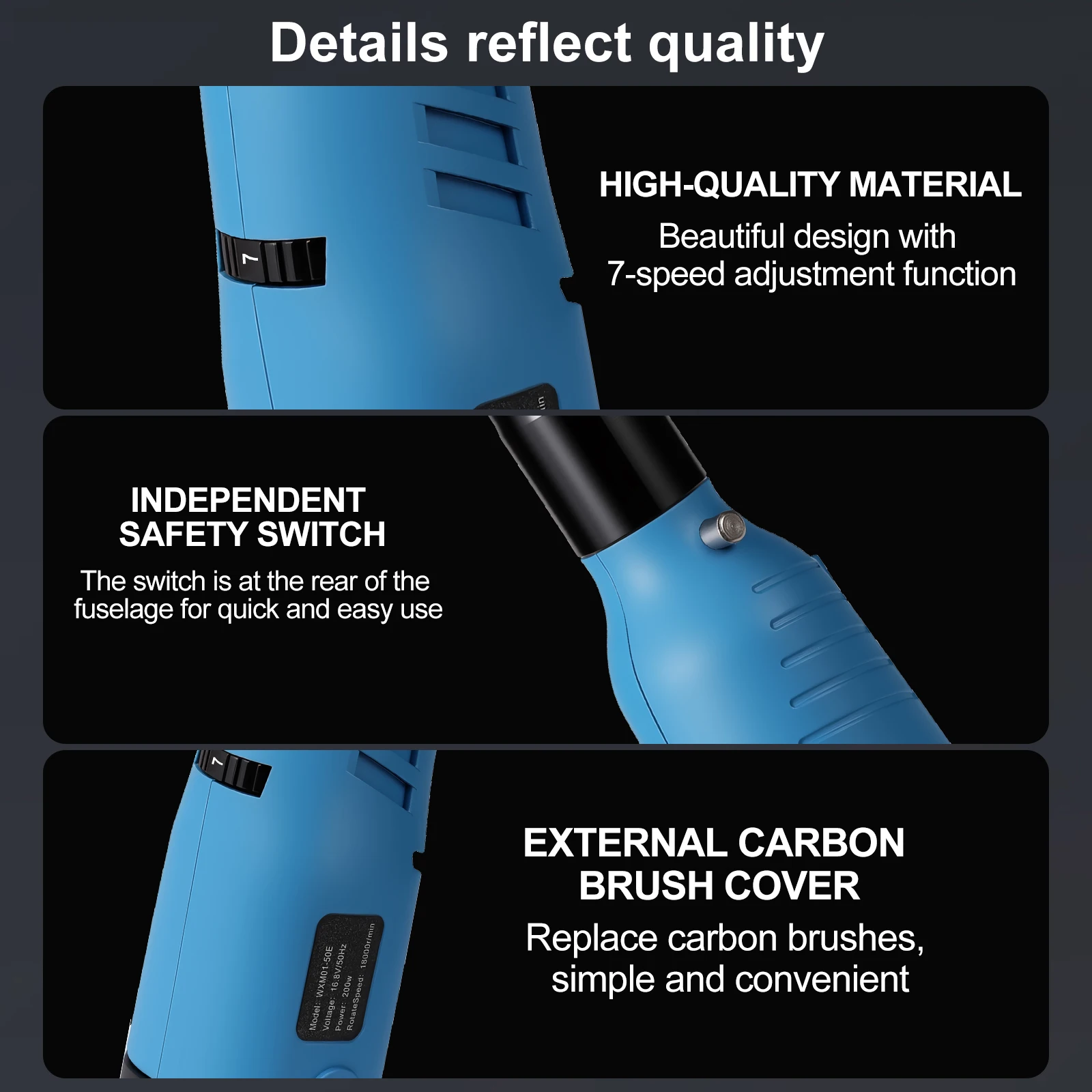 200W Electric Ceramic Tile Beauty Swing Tool 200W Electric Straight Grinder 7 Speeds Cleaning Machine Grinder Sander Polisher