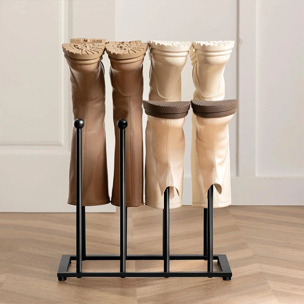 Boot Rack Organizer 4 Pairs Free Standing Tall Boot Shoe Storage Space Saving Boot Holder Stand for Entryway Closet Bedroom