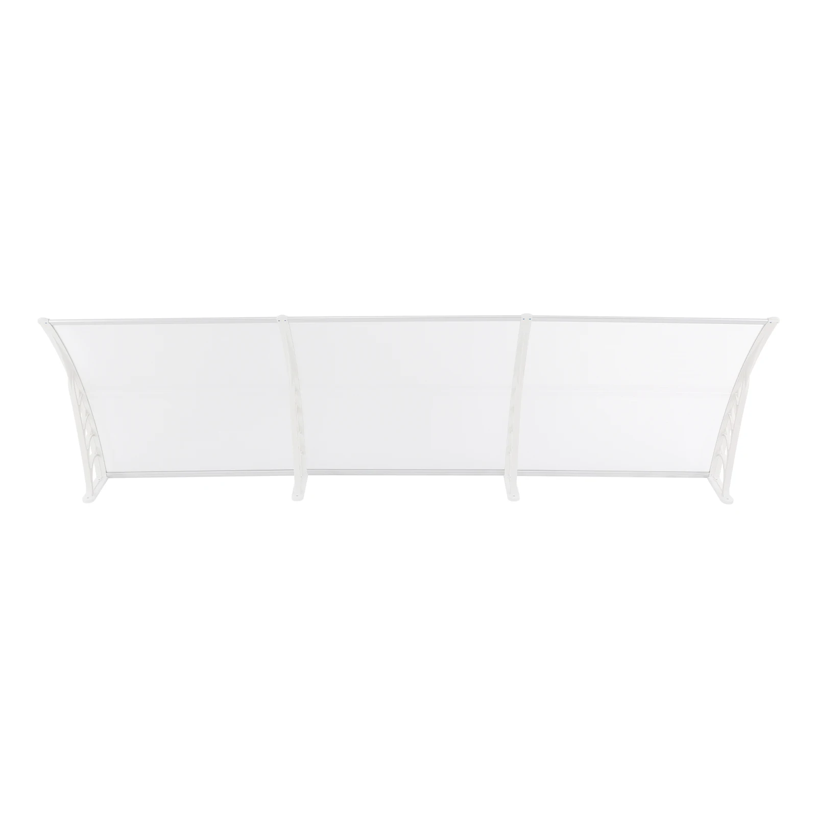 Front Door Arched Canopy Outdoor Shelter Aluminum PP+PC Clear White Wall Mounted -30~200°C Temperature Resistant for Entrance Ba