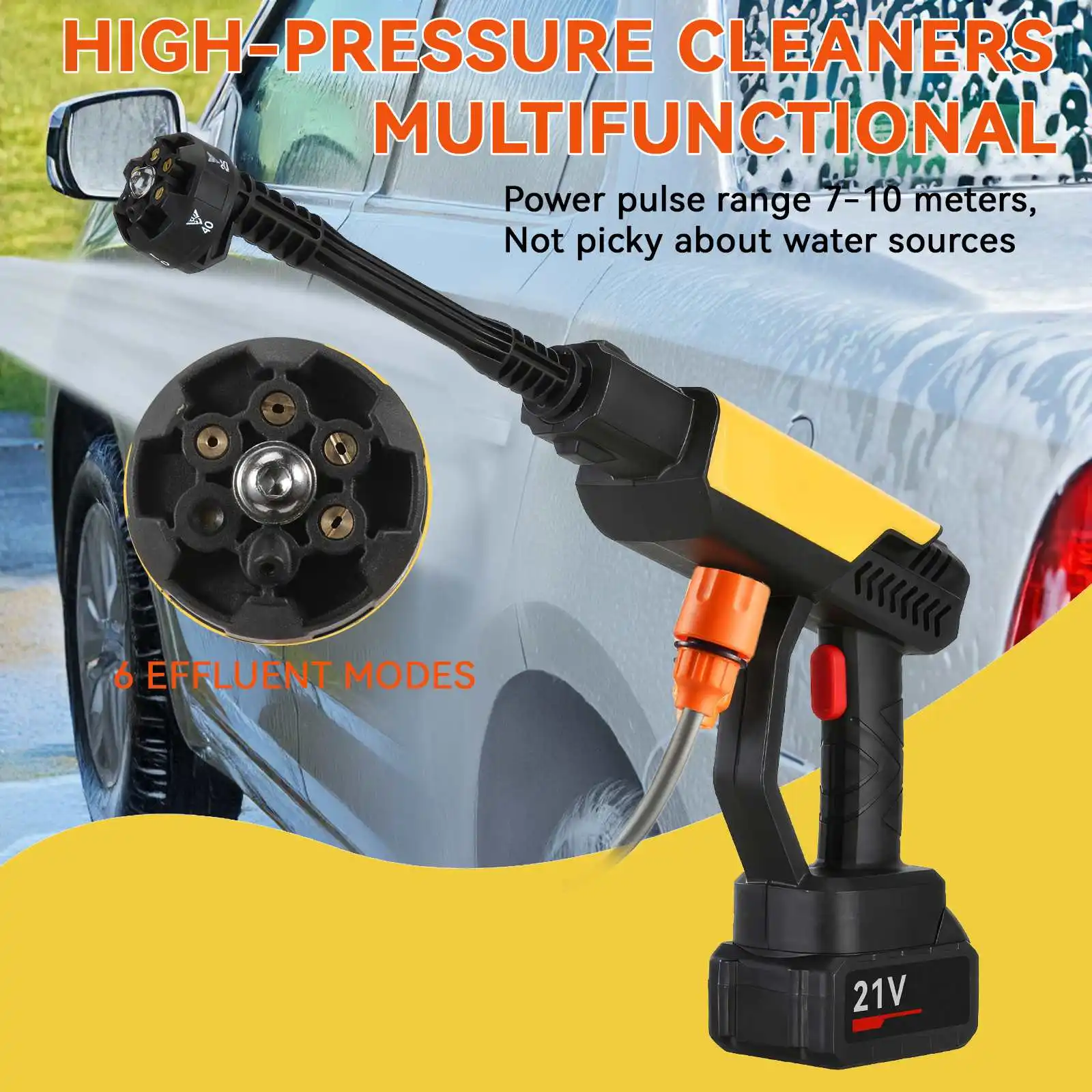 3500W 200Bar High Pressure Washer for Makita 18V, Brushed Electric Car Wash Gun with Garden Irrigation Tool