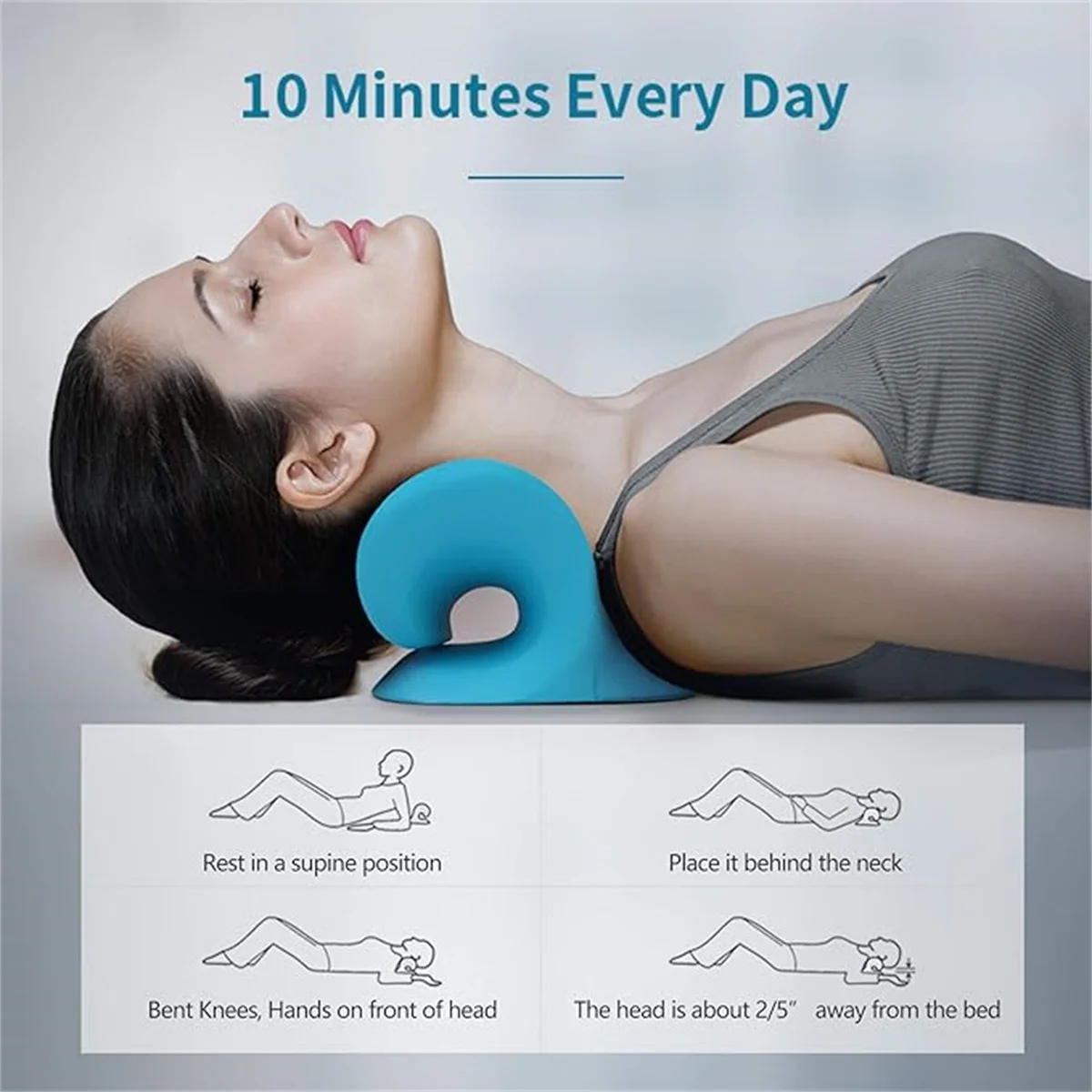 C-Shaped Pillow Neck and Shoulder Relaxer, Cervical Traction Device for TMJ Pain Relief and Cervical Spine Alignment, Chiropract