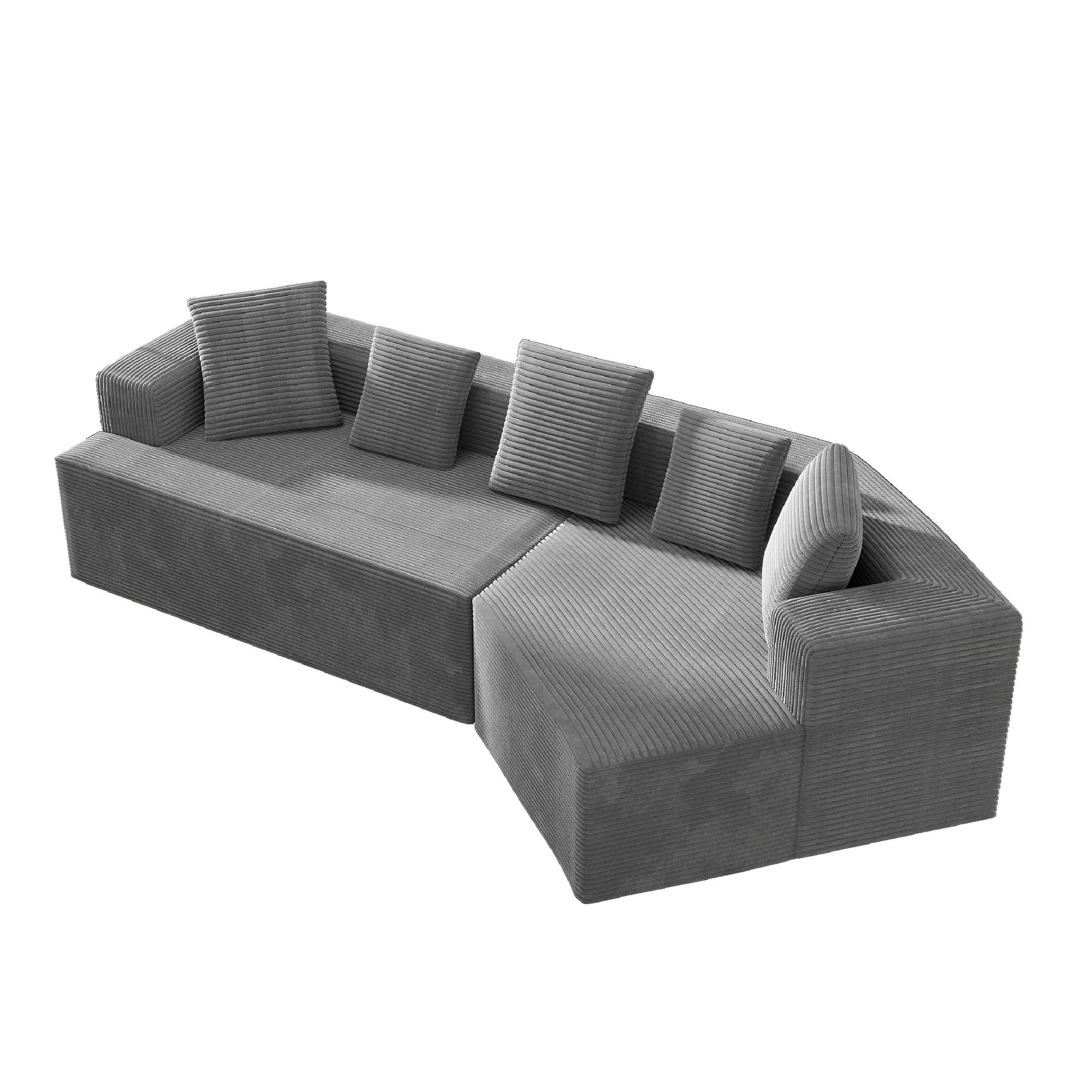 Fully Compressed Boneless Sofa 312cm Schneider Comfortable Fabric With Cloud Combination Sofa Modular Sofa No Assembly Required
