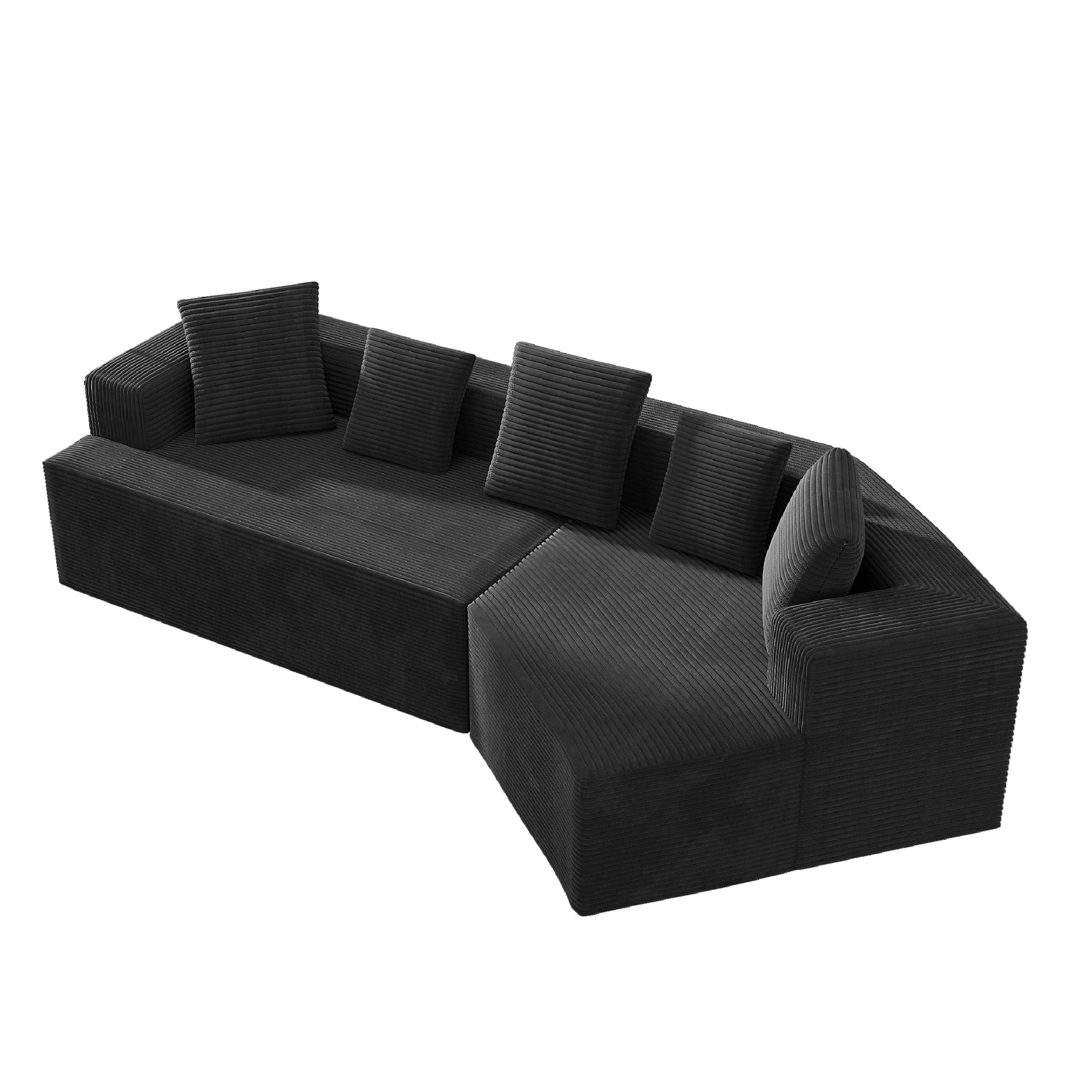 Fully Compressed Boneless Sofa 312cm Schneider Comfortable Fabric With Cloud Combination Sofa Modular Sofa No Assembly Required