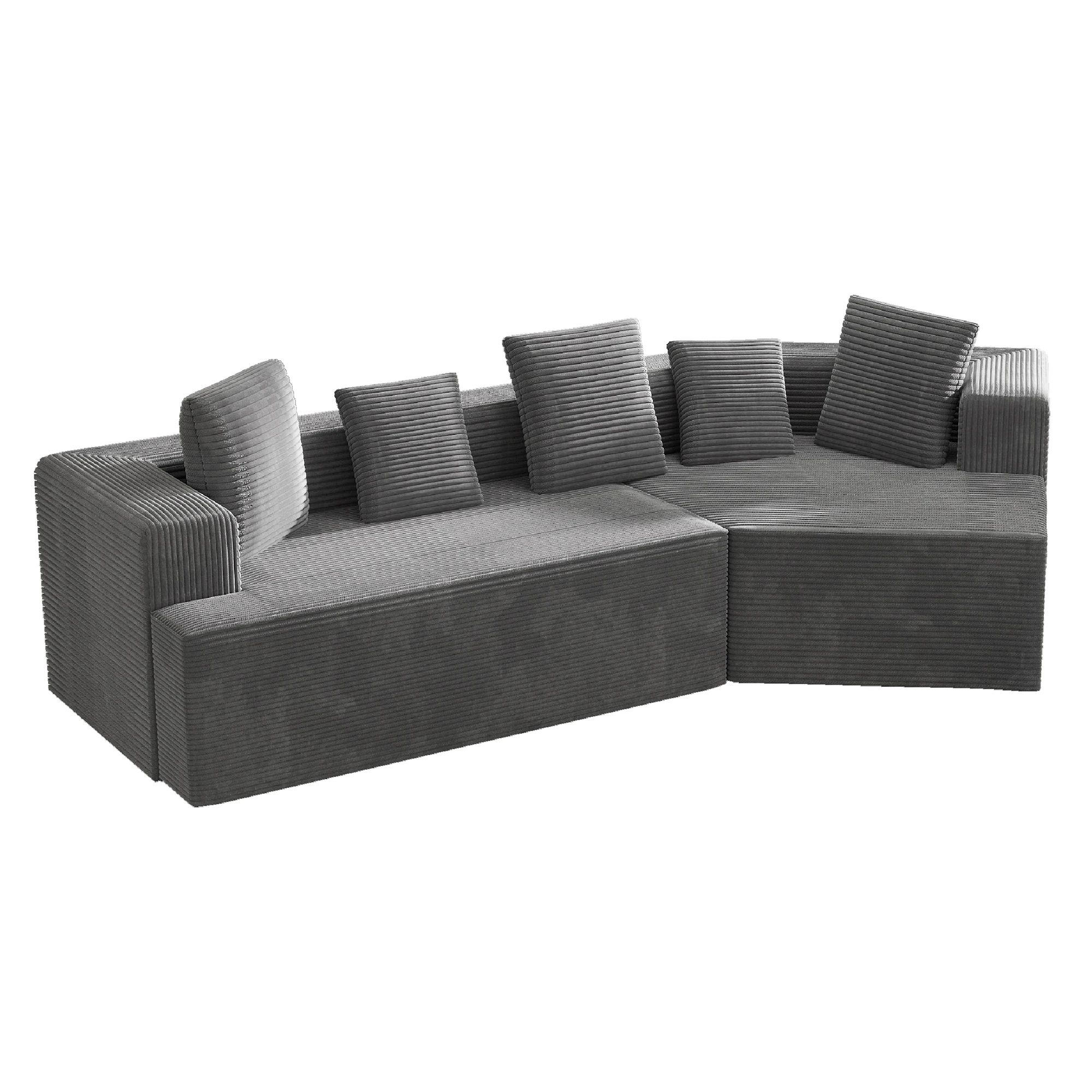 Fully Compressed Boneless Sofa 312cm Schneider Comfortable Fabric With Cloud Combination Sofa Modular Sofa No Assembly Required