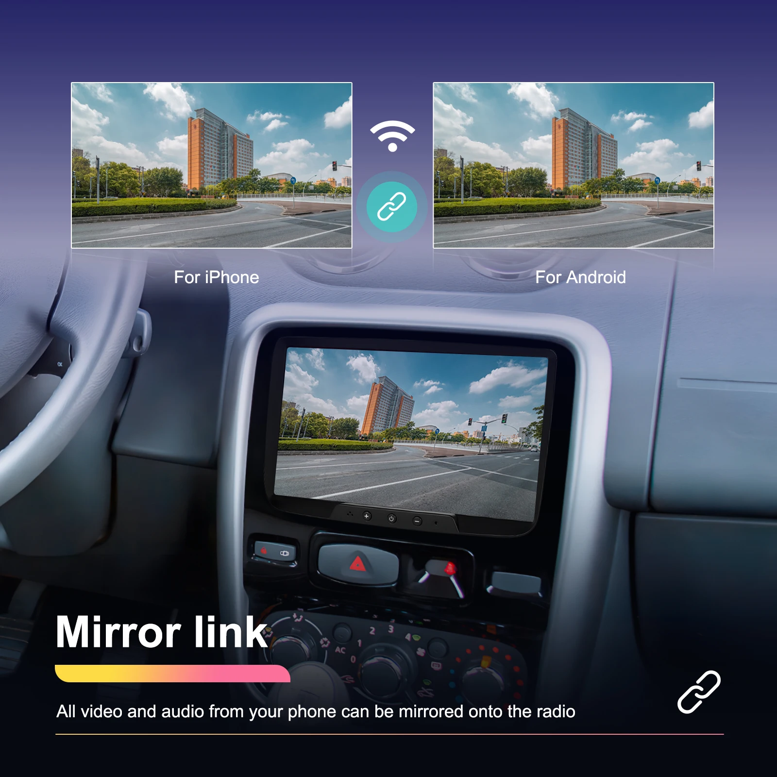 Podofo 8" Carplay Android Car Radio For Renault Car Intelligent System 2 Din GPS Navigation RDS Multimedia Car Radio