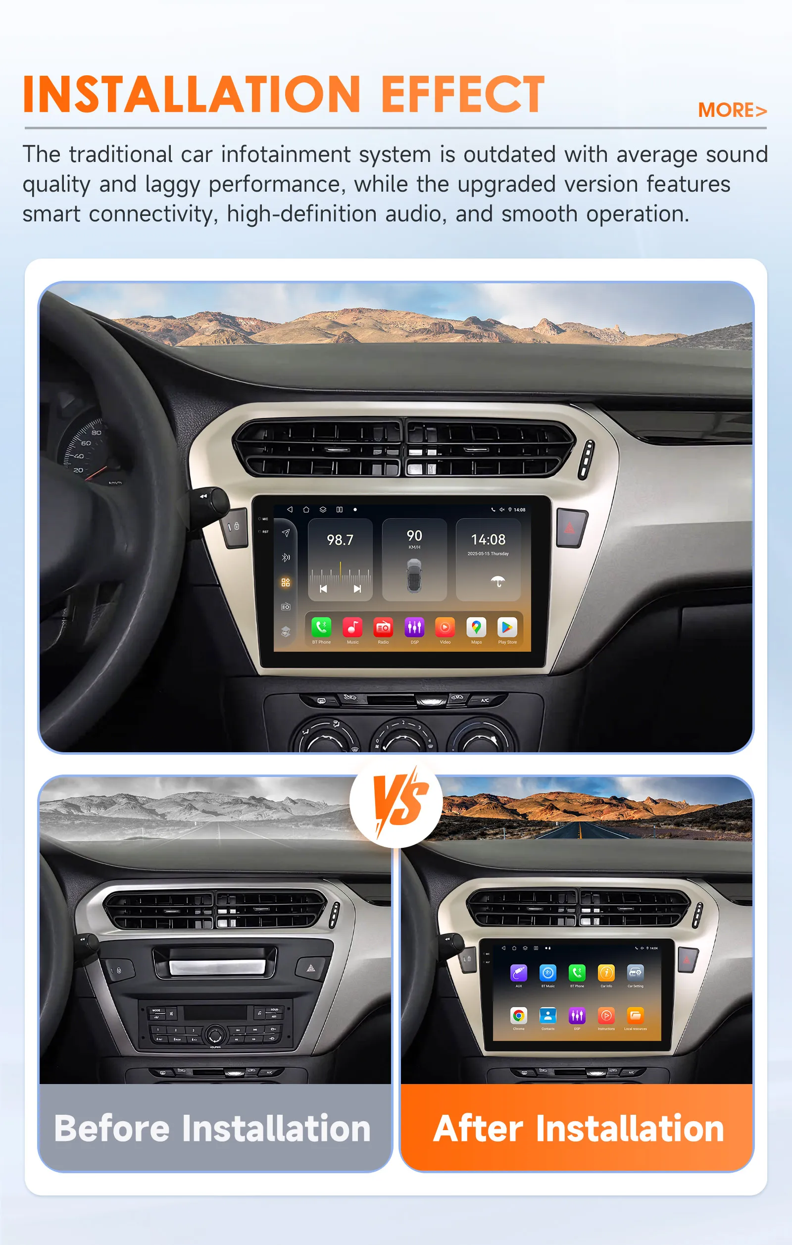 Hizpo 8g 128g 2Din Android 14 Car Radio for Peugeot 301/Citroen C-Elysee Elysee 2013-2018 Ai Car Multimedia Gps 4g Carplay 6115