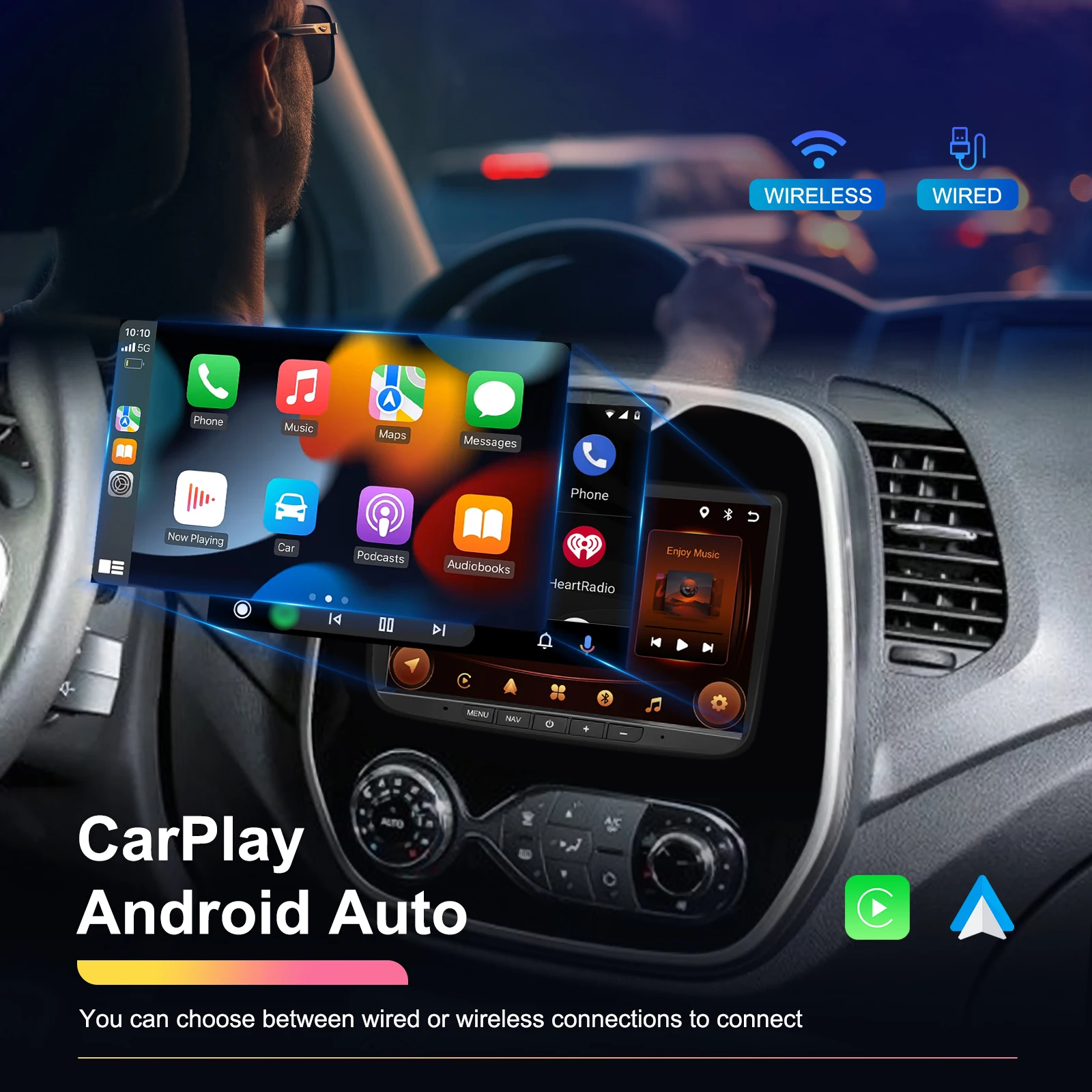 Podofo 8" Carplay Android Car Radio For Renault Para Car Intelligent System 2 Din GPS Navigation RDS Multimedia Player