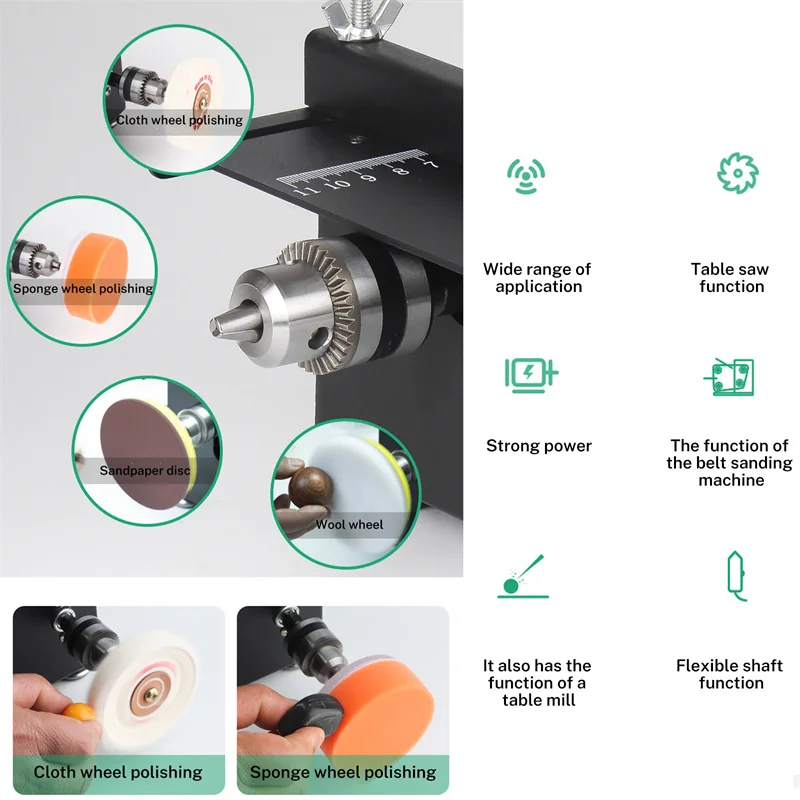 200W Mini Bench Saw and Belt Sander 7-Speed Adjustment Table Saw 30mm Cutting Depth DIY Benchtop Sanding Machine with Belts