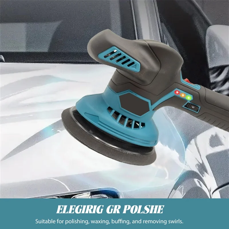 OWJHE Cordless Car Polisher 6 Gears Adjustable Auto Electric Waxing Sanding Sealing Glaze Power Tool Fit Makita 21v Battery Pin