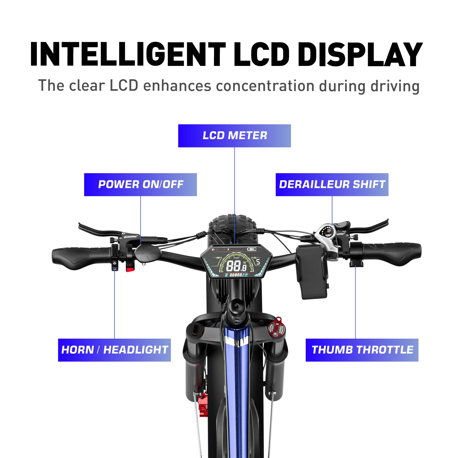 FENGQS F7PRO Adult Outdoor Mountain Ebike 1000W 52V 23Ah Electric Bike 26*4.0" Fat Tire Hydraulic Disc Brakes Electric Bicycle