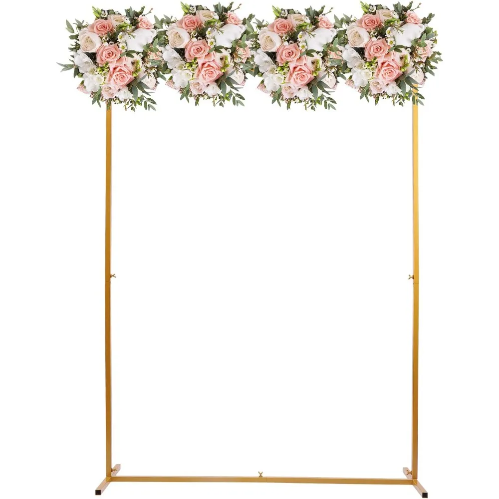6.6x4.9FT Yellow Wedding Arch Metal Stand with Base - 25 Square Tube Iron Baking Paint, Easy Assemble Detachable for Wedding