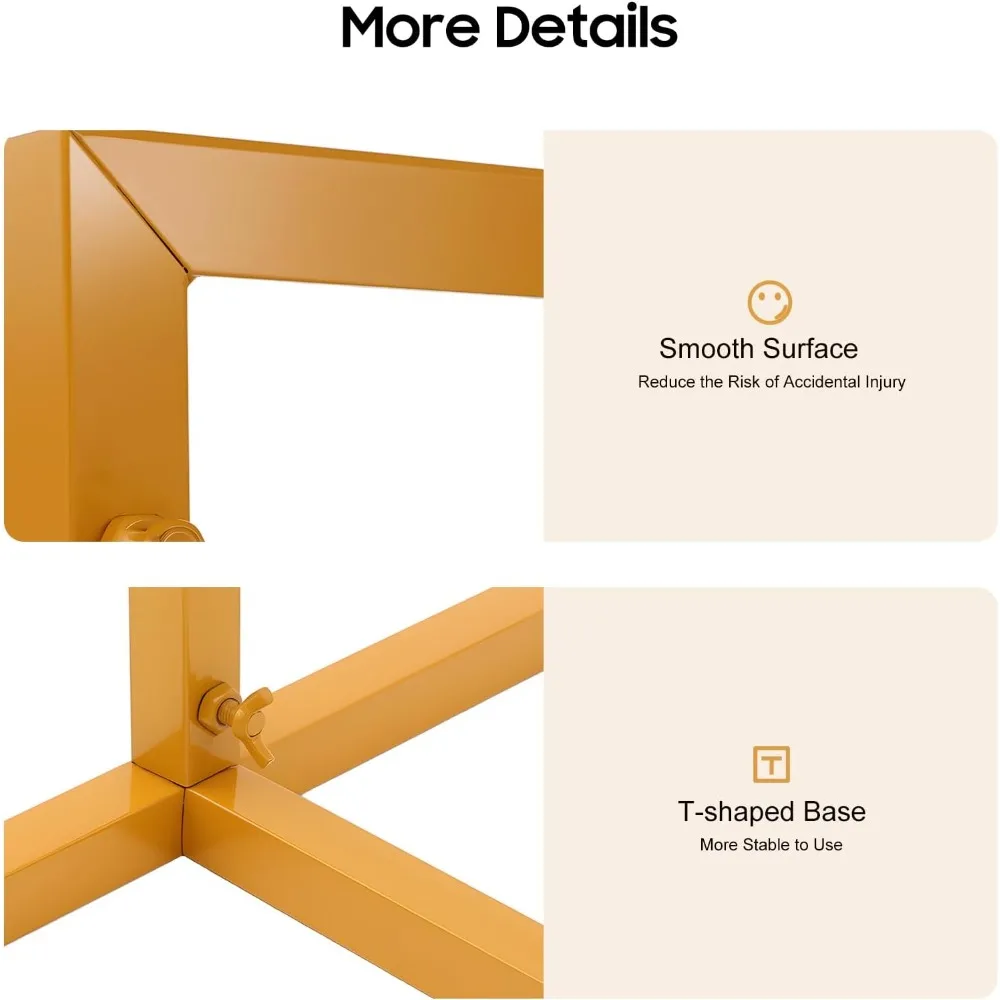 6.6x4.9FT Yellow Wedding Arch Metal Stand with Base - 25 Square Tube Iron Baking Paint, Easy Assemble Detachable for Wedding