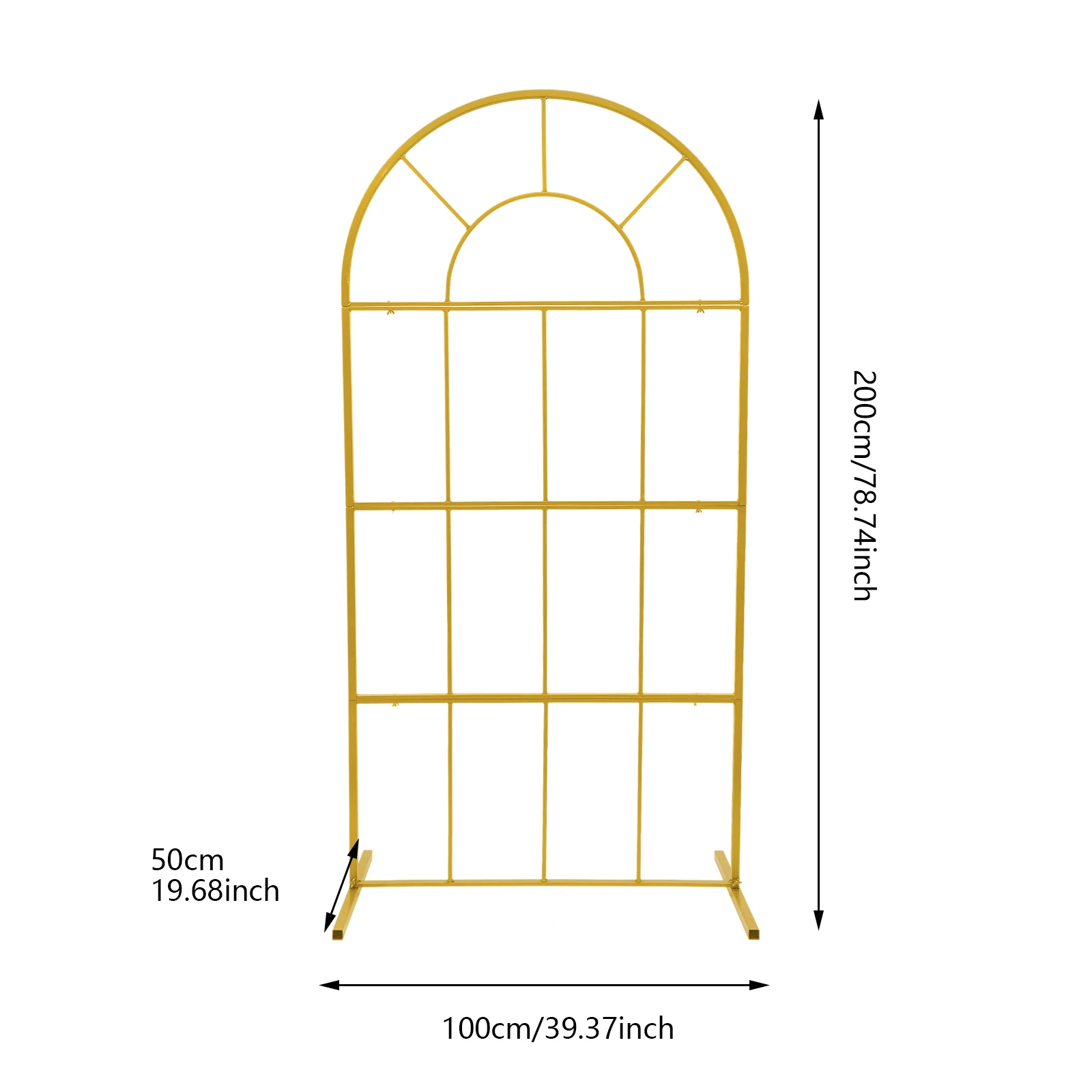 2x1m Gold Metal Wedding Arches, Wedding Arch Backdrop Stand for Ceremony Gold Balloon Arch Stand for Weddings, Birthday Parties
