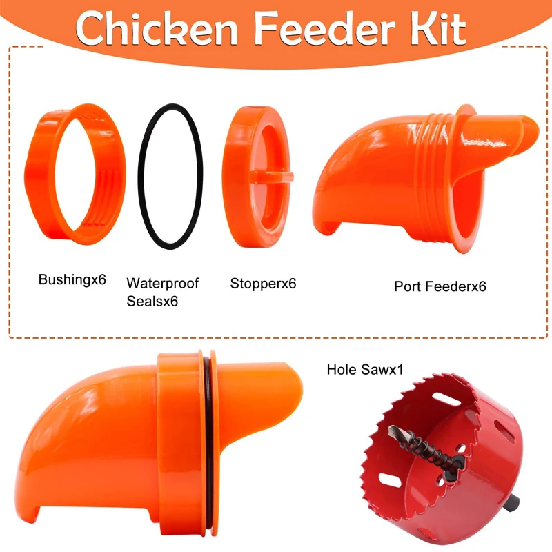 Automatic Gravity Chicken Feeder DIY Rainproof Poultry Feeder Port Reduce Spillage Food Farm Chicken Duck Food Controller Tools