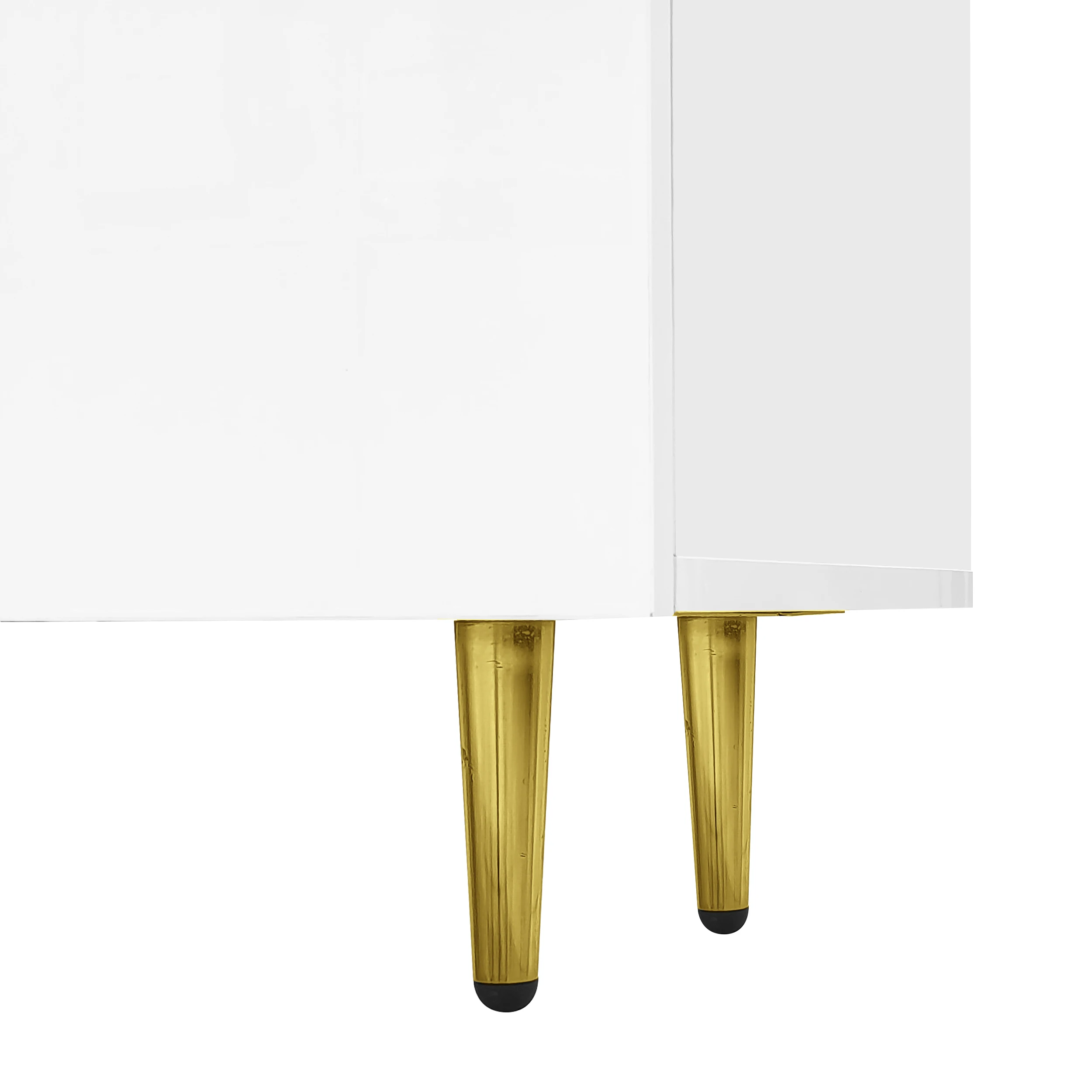 PINGGO Glossy TV Cabinet 170x35x46cm with Four Doors Modern And Elegant White Color