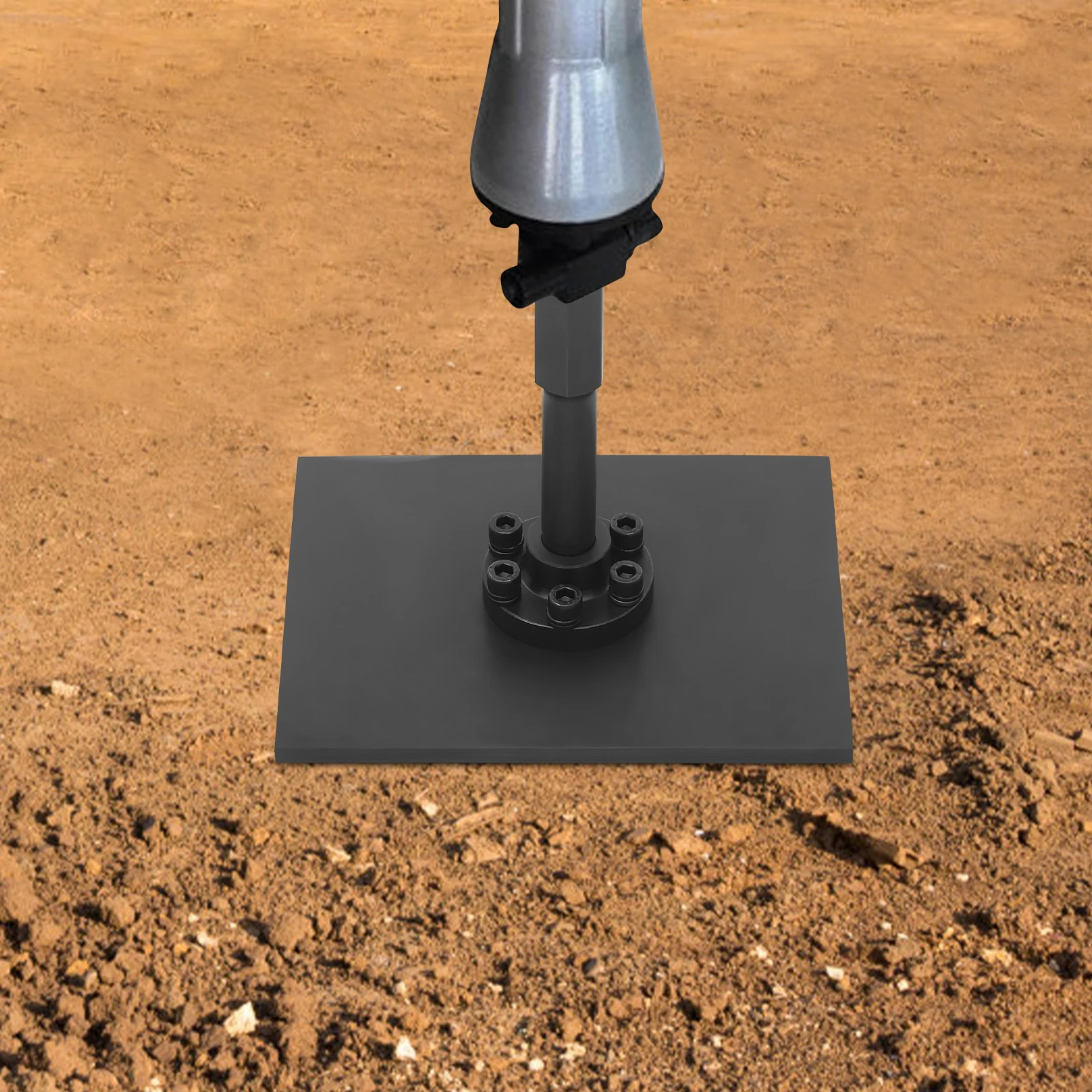 Tamping Shaft Plate, Heavy-duty Tamper Plate with 30mm Rod, 40CR Steel Compactor Plate for Road Construction, Trench, 26*20.5cm