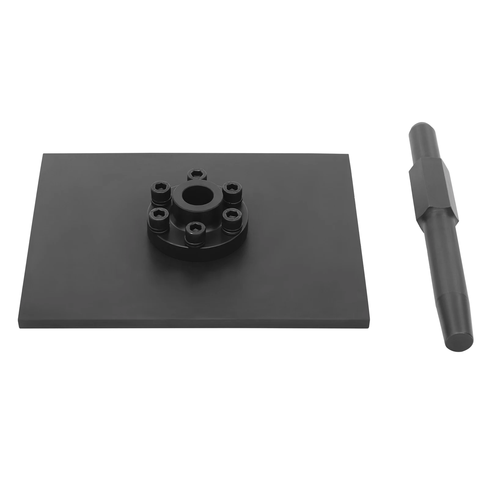 Tamping Shaft Plate, Heavy-duty Tamper Plate with 30mm Rod, 40CR Steel Compactor Plate for Road Construction, Trench, 26*20.5cm