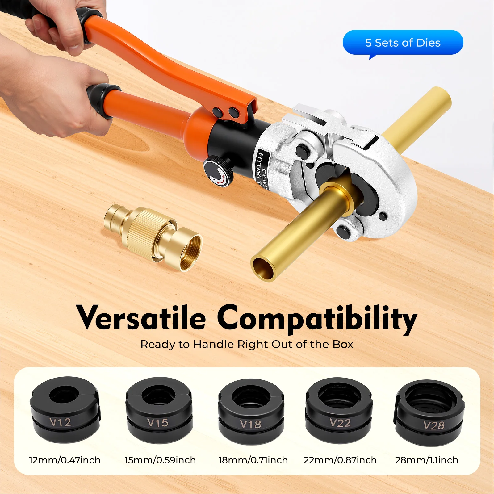 Hydraulic Pliers Crimping Set| Hydraulic Plier With V12/15/18/22/28MM Dies