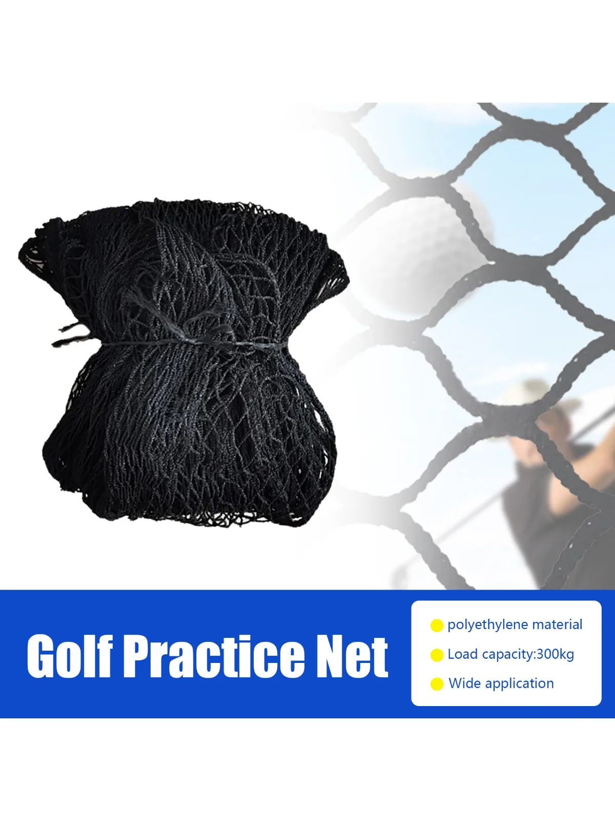 Golf Practice Net 33M Black Polyethylene Weaving Net -0.980.98in Mesh Hole Tear-Wear Resistant,Foldable for Golf Baseball Hockey
