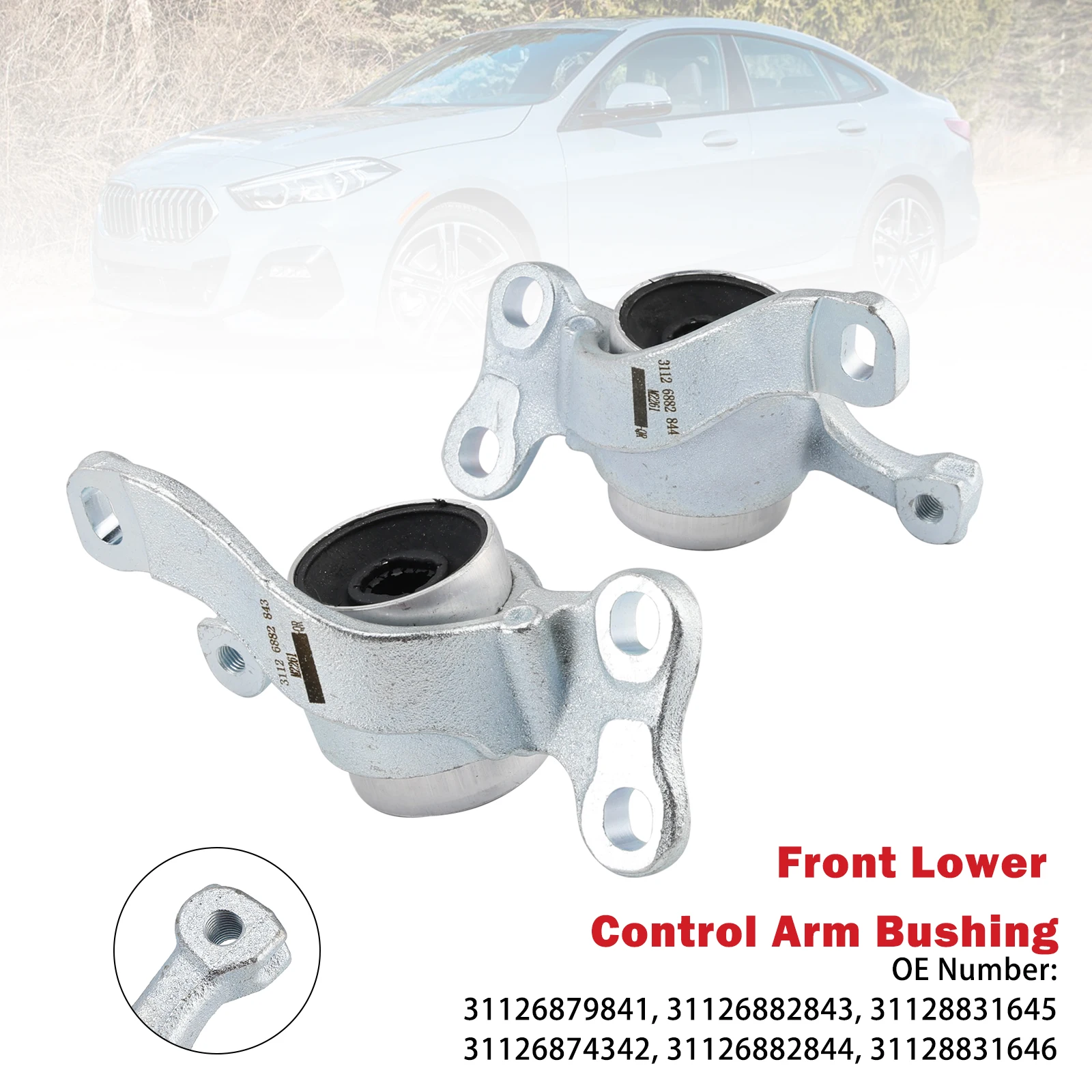 Areyourshop Front Lower Control Arm Bushing 31126882843 31126882844 for BMW F48 X1 228i