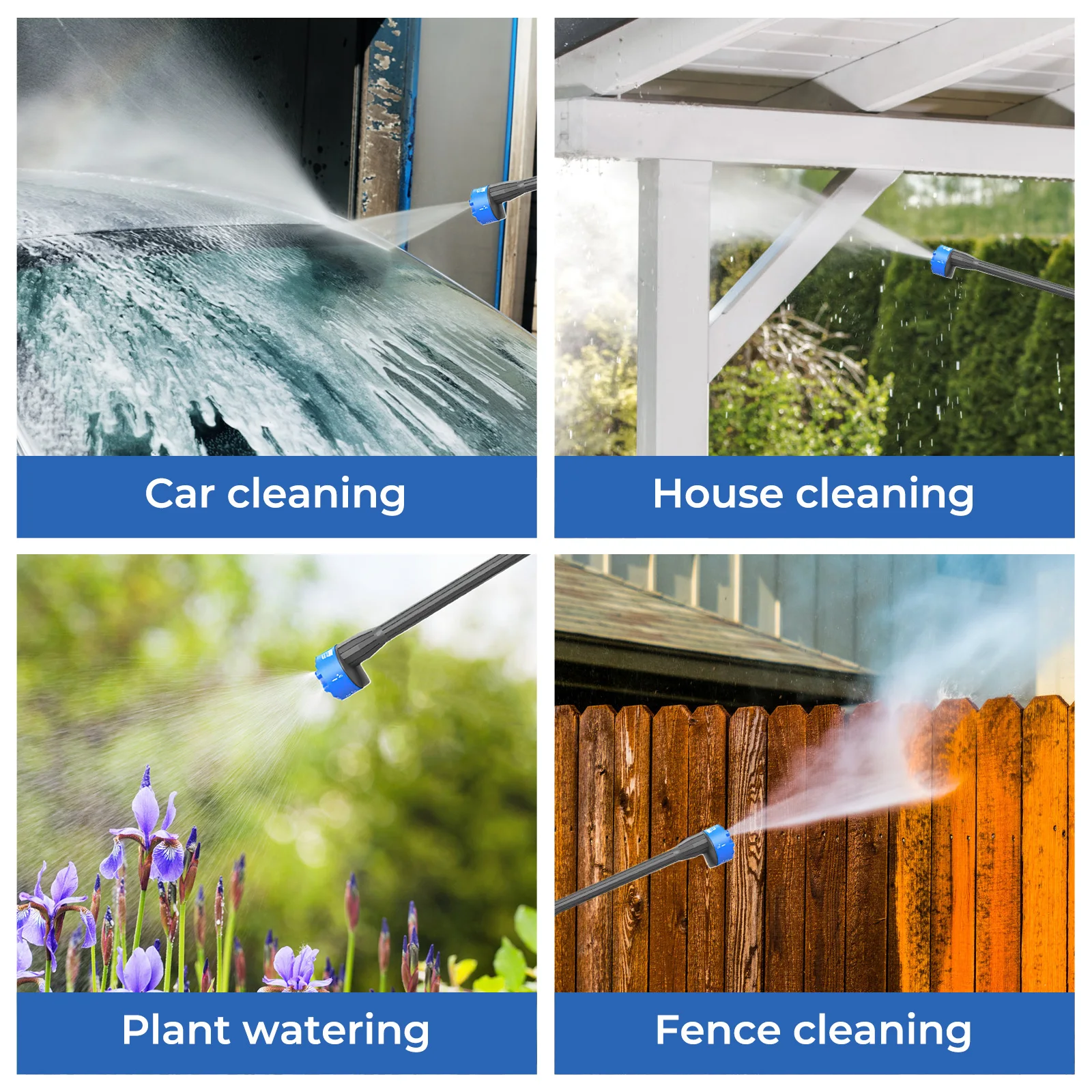 300W 26Bar Cordless High Pressure Washer, Portable Electric Spray Gun for Car/Home/Garden, Rechargeable Battery-Powered Water Cl
