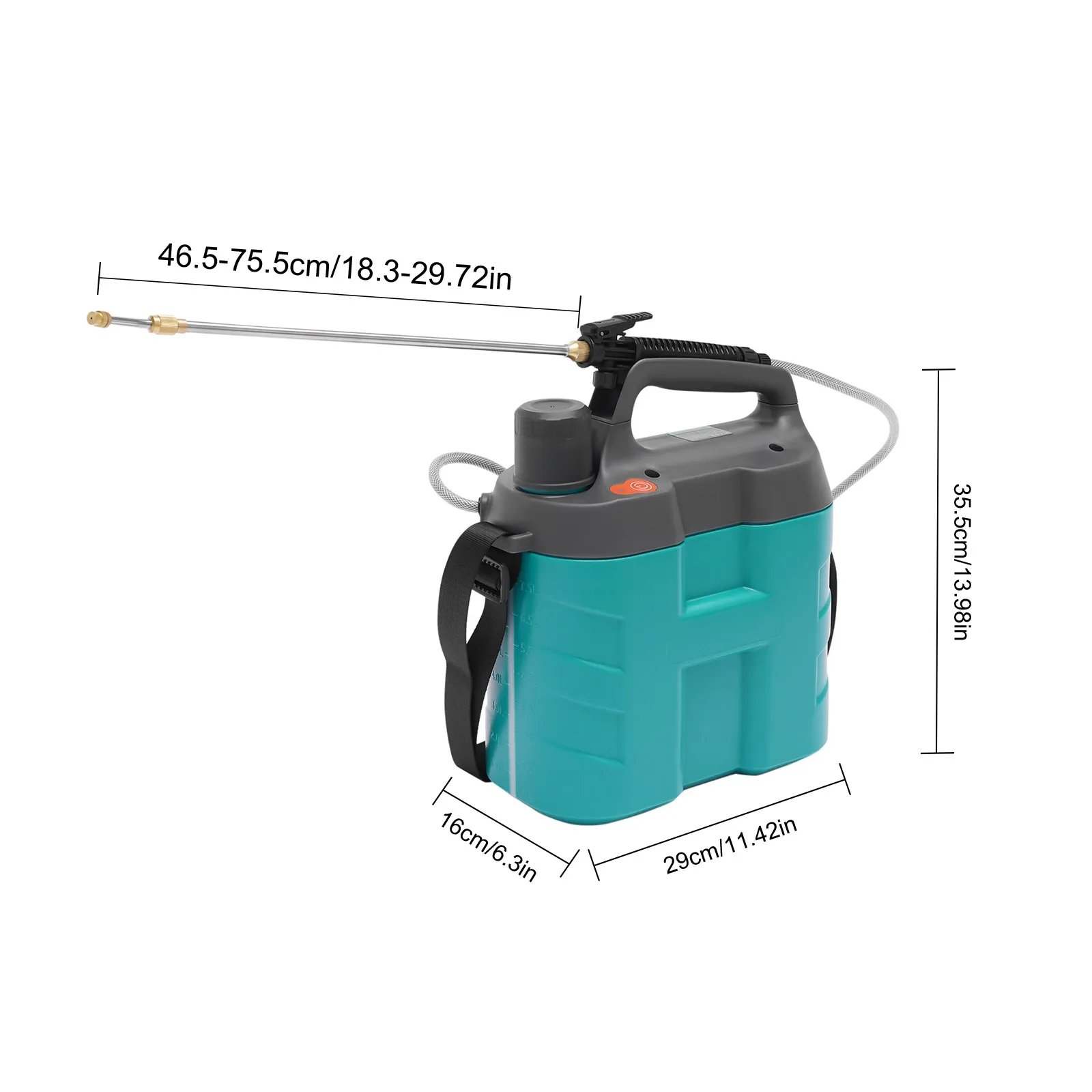 8L Battery Sprayer Rechargeable Pressure Sprayer with Telescopic Wand for Plant Watering Car Cleaning Garden Lawn Pest Control