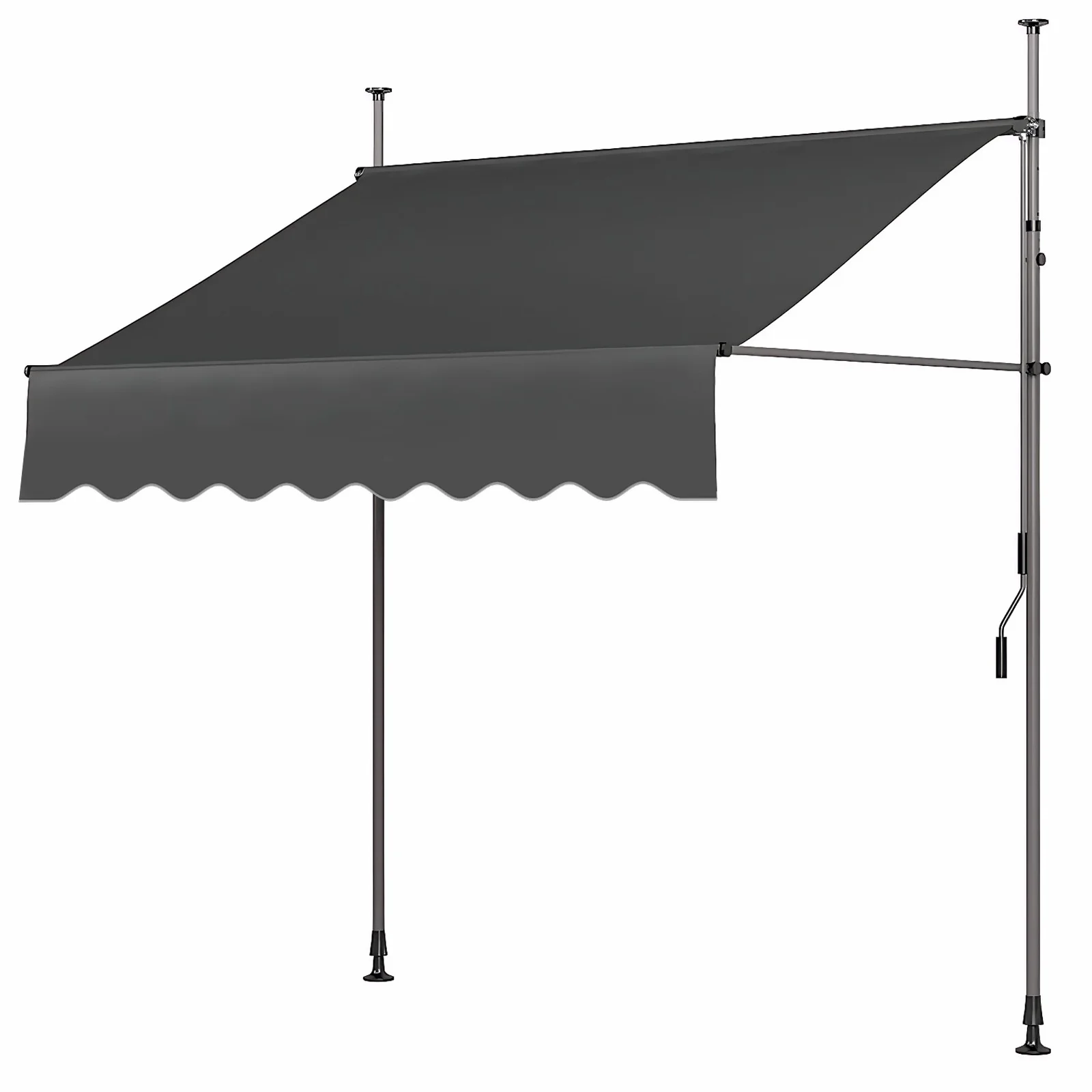 Patio Awning Retractable Awning Sunshade Shelter with Manual Crank Handle , Outdoor Yard Canopy Sunsetter Deck UV50+ Sun Shade