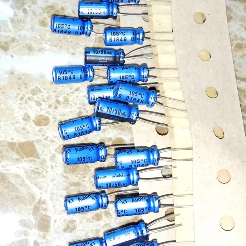 10Pcs/100Pcs Original Nichicon AUDIO KT Series 5X11mm 50V10uF Audiophile Electrolytic Capacitors 105 degrees