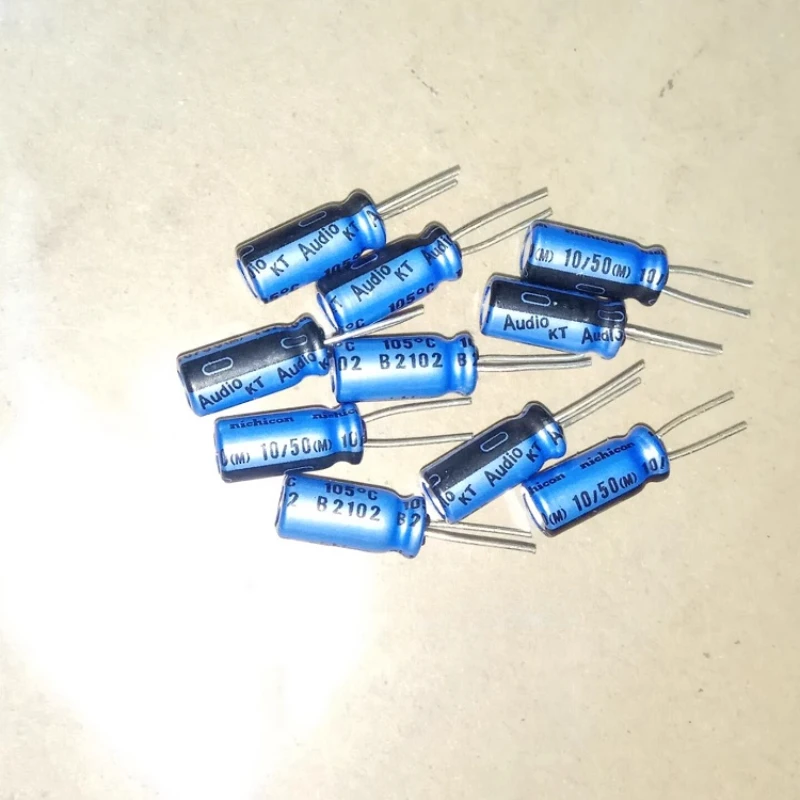 10Pcs/100Pcs Original Nichicon AUDIO KT Series 5X11mm 50V10uF Audiophile Electrolytic Capacitors 105 degrees