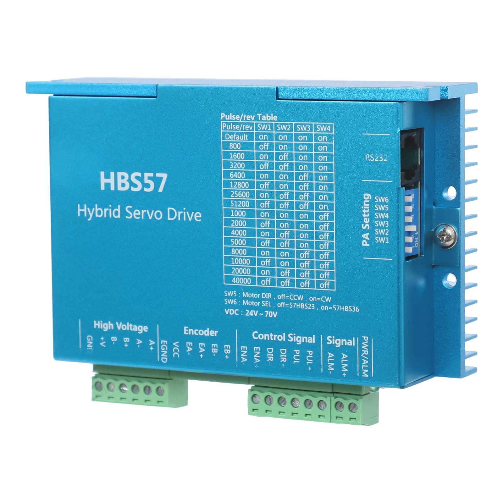 3.6Nm 4A Nema23 Closed Loop Stepper Motor Kit| HBS57 2-Phase Stepper Motor with 57HBS36 Hybird Servo Driver