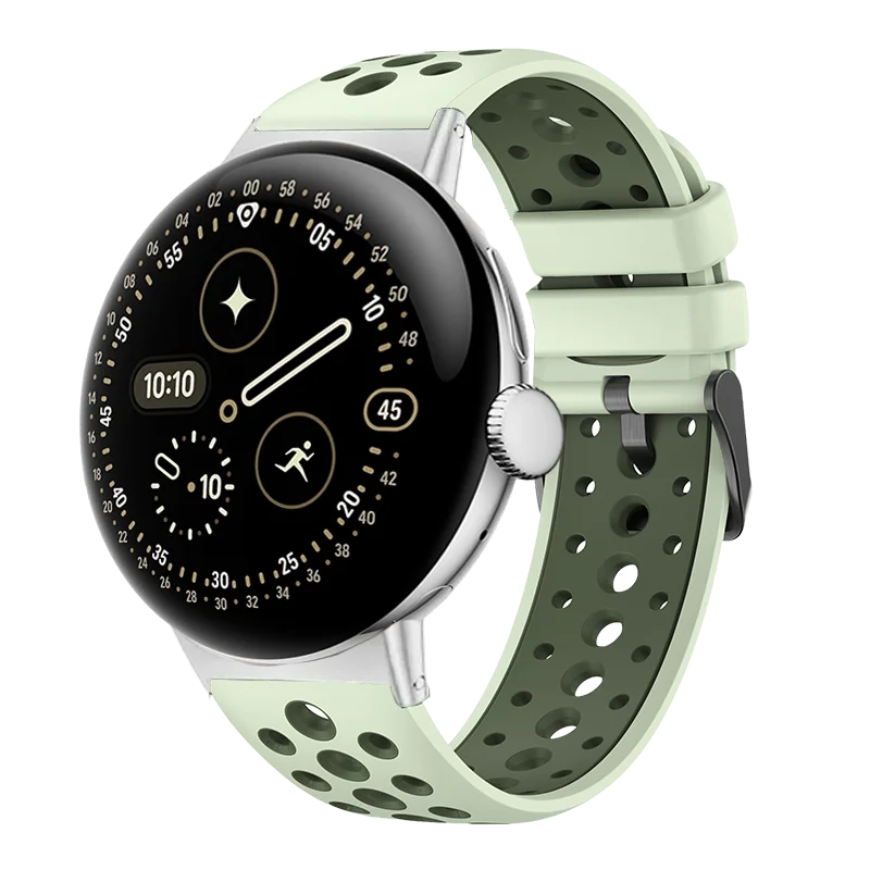 Two-color Band for Google Pixel Watch 4 41mm/45mm Mesh Strap with Breathable Holes Compatible with Google Pixel Watch 3 2 1