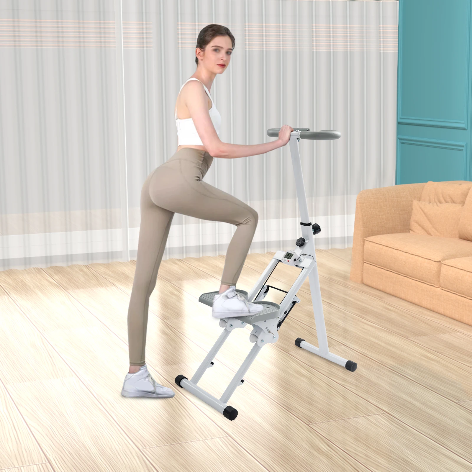 Home Stair Stepper Stair Stepper 3 Angle Adjustable Pedals for Cardio Exercise Foldable Vertical Stair Climber