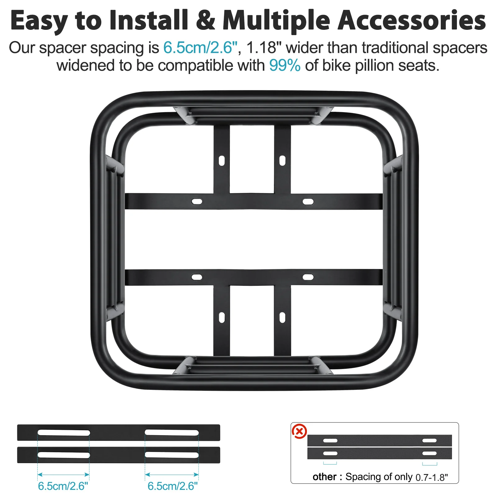 Rear Bike Basket Bicycle Cargo Rack Bag Large Capacity Fron E-Bike Basket Bike Baskets Rear Rack for Outdoor Travel Shopping