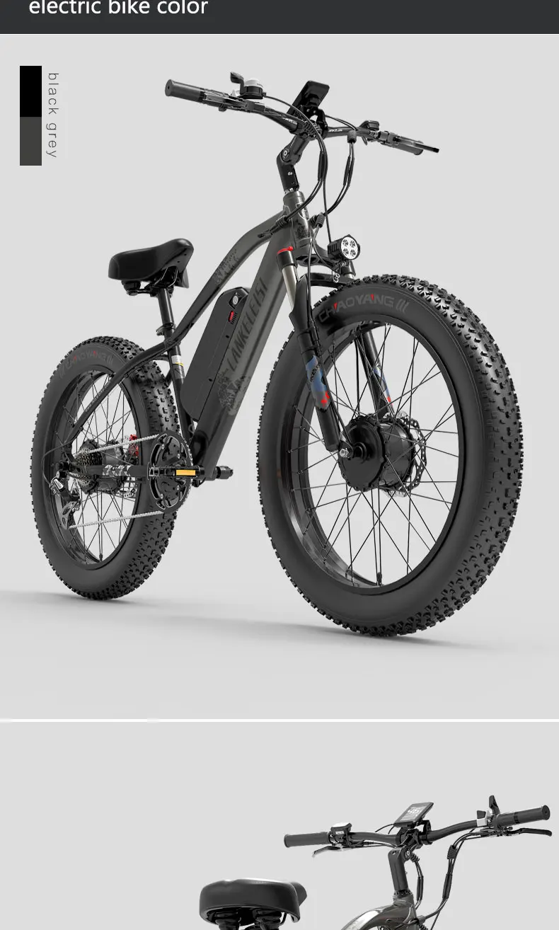 LANKELEISI MG740 Plus Adult 1000W*2 Motor Electric Bicycle 48V 20Ah Battery 26" Fat Tire Electric Bike 120KM Max Range