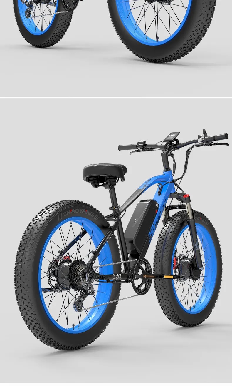 LANKELEISI MG740 Plus Adult 1000W*2 Motor Electric Bicycle 48V 20Ah Battery 26" Fat Tire Electric Bike 120KM Max Range