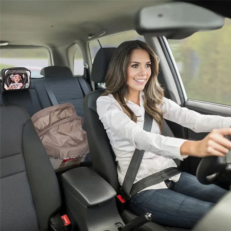 Baby Car Mirrors Adjustable Car Rear Seat Mirrors Facing Headrest Mounted Children Baby Safety Monitoring Accessories