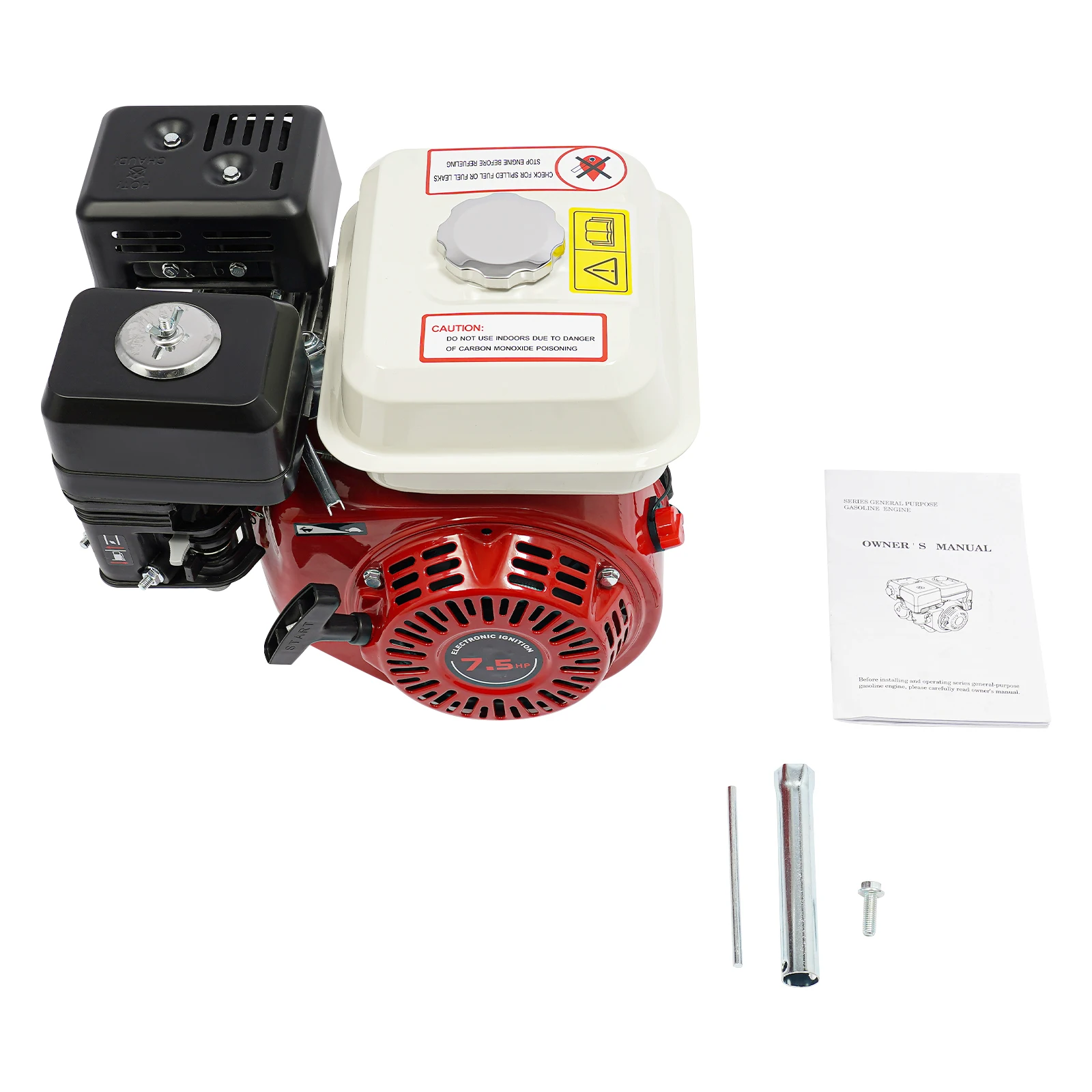 7.5hp Red Gasoline Engine| 212cc 4-Stroke 3000w Multi-Use Engine|Single Cylinder Air-cooled Gasoline Powered Engine