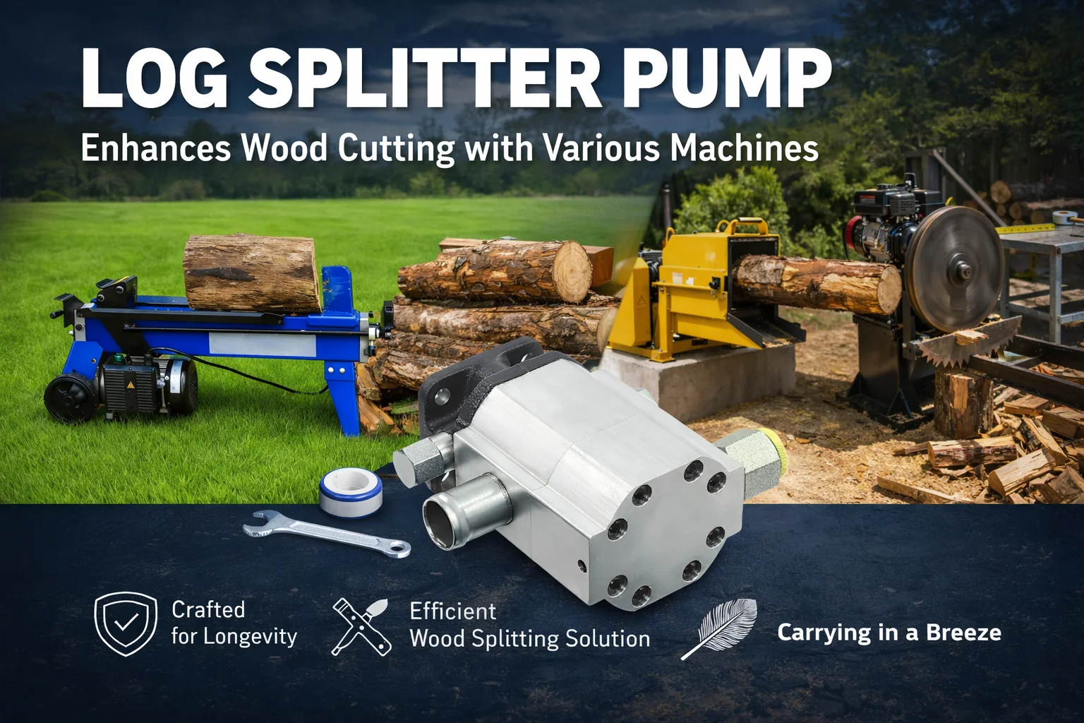 Professional Log Splitter Hydraulic Pump 13GPM 3000PSI for Wood Splitter Press Cutter Machine