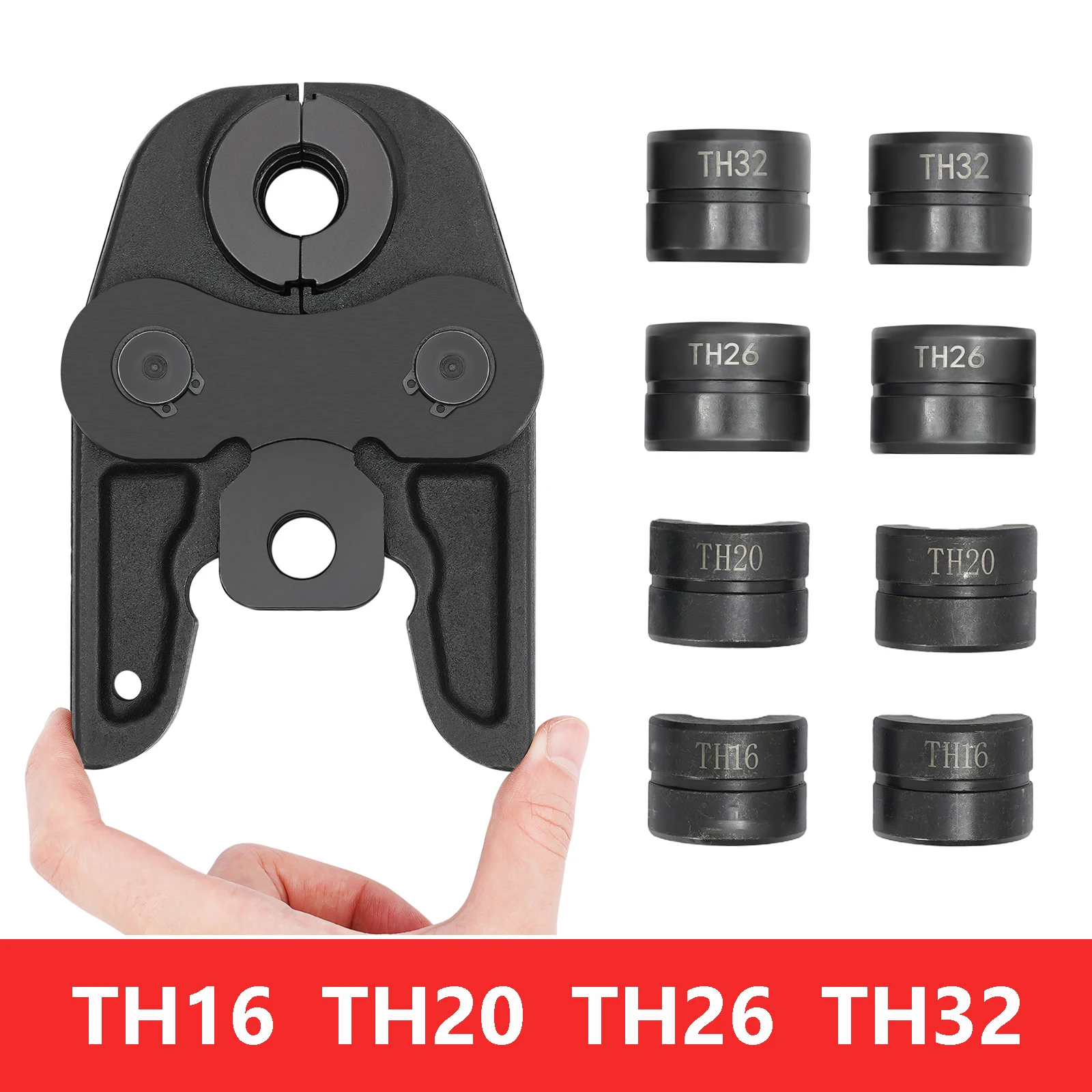 Jaw + Molds TH16, TH20, TH26, TH32 Hydraulic PEX, PB Tube Fittings Pipe Crimping Tool Pliers