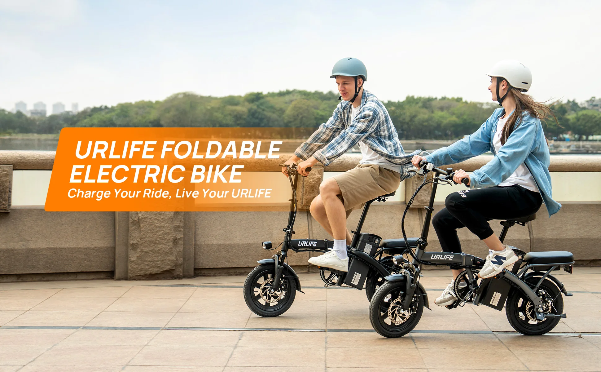 URLIFE F1L Adult Electric Bike 250W Motor 14 Inch Foldable City Commuter Bike with Rear Rack Unisex