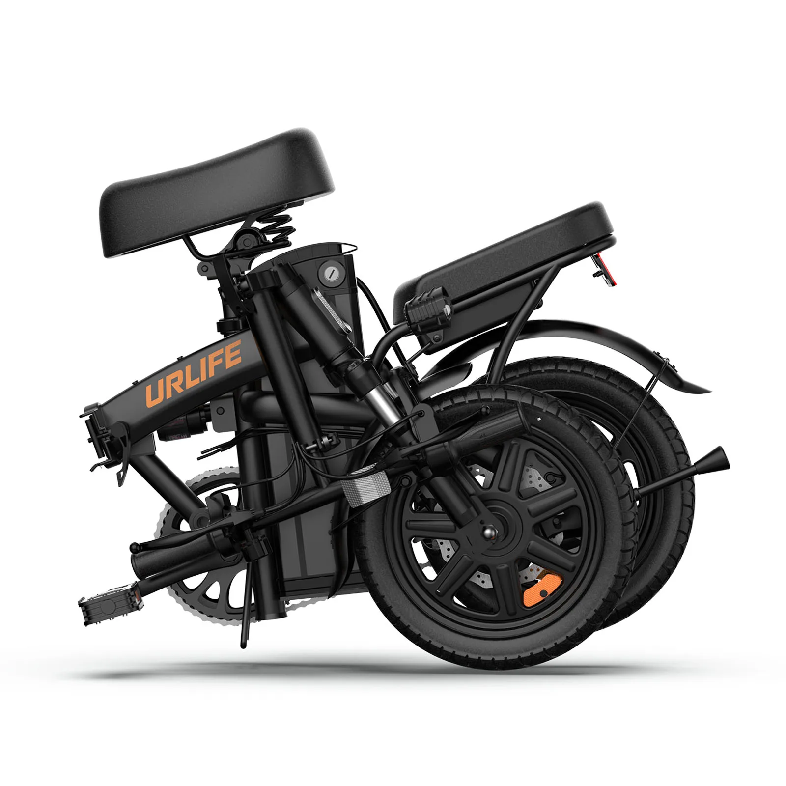URLIFE F1L Adult Electric Bike 250W Motor 14 Inch Foldable City Commuter Bike with Rear Rack Unisex