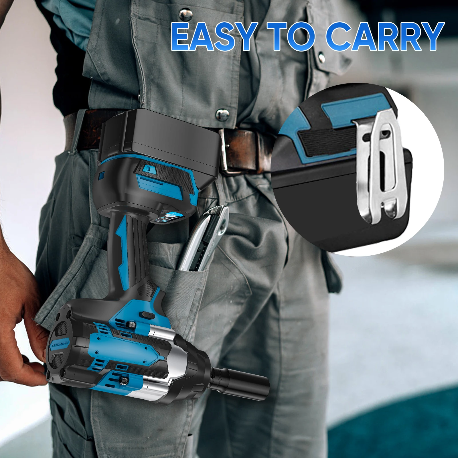 1800N. M Torque Brushless Electric Impact Wrench | 1/2 Inch Lithium-Ion Battery Rechargeable, Suitable For Heavy-Duty Projects,