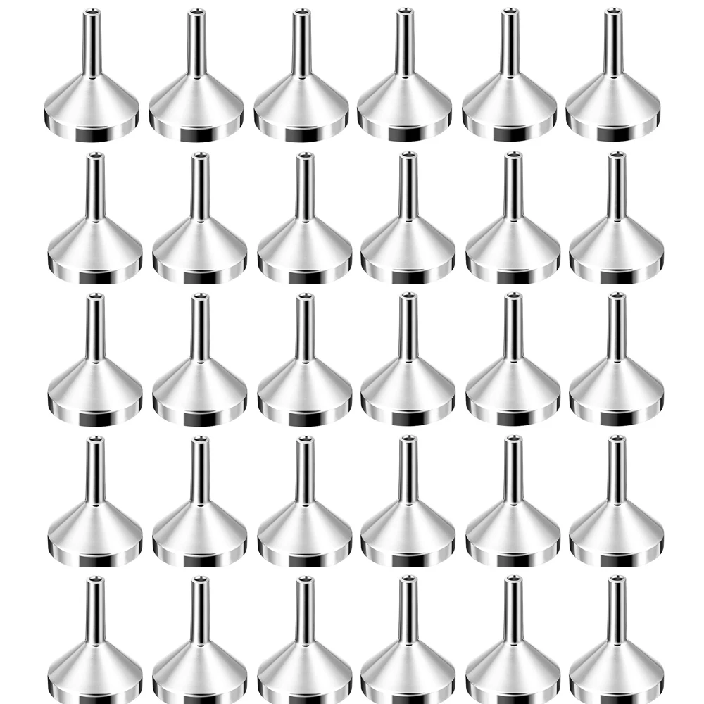 5/10/20/30Pcs Stainless Steel Mini Funnel Kitchen Oil Liquid Funnel Detachable Filter Wide Mouth Funnel Canning Packaging Tools