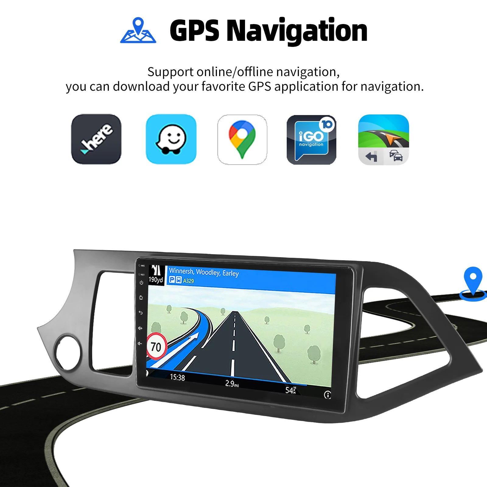 ESSGOO For KIA PICANTO TA 2011-2016 Android 15 9" Apple CarPlay Android auto Car Stereo Radio GPS Nav BT USB FM WIFI Mirror link