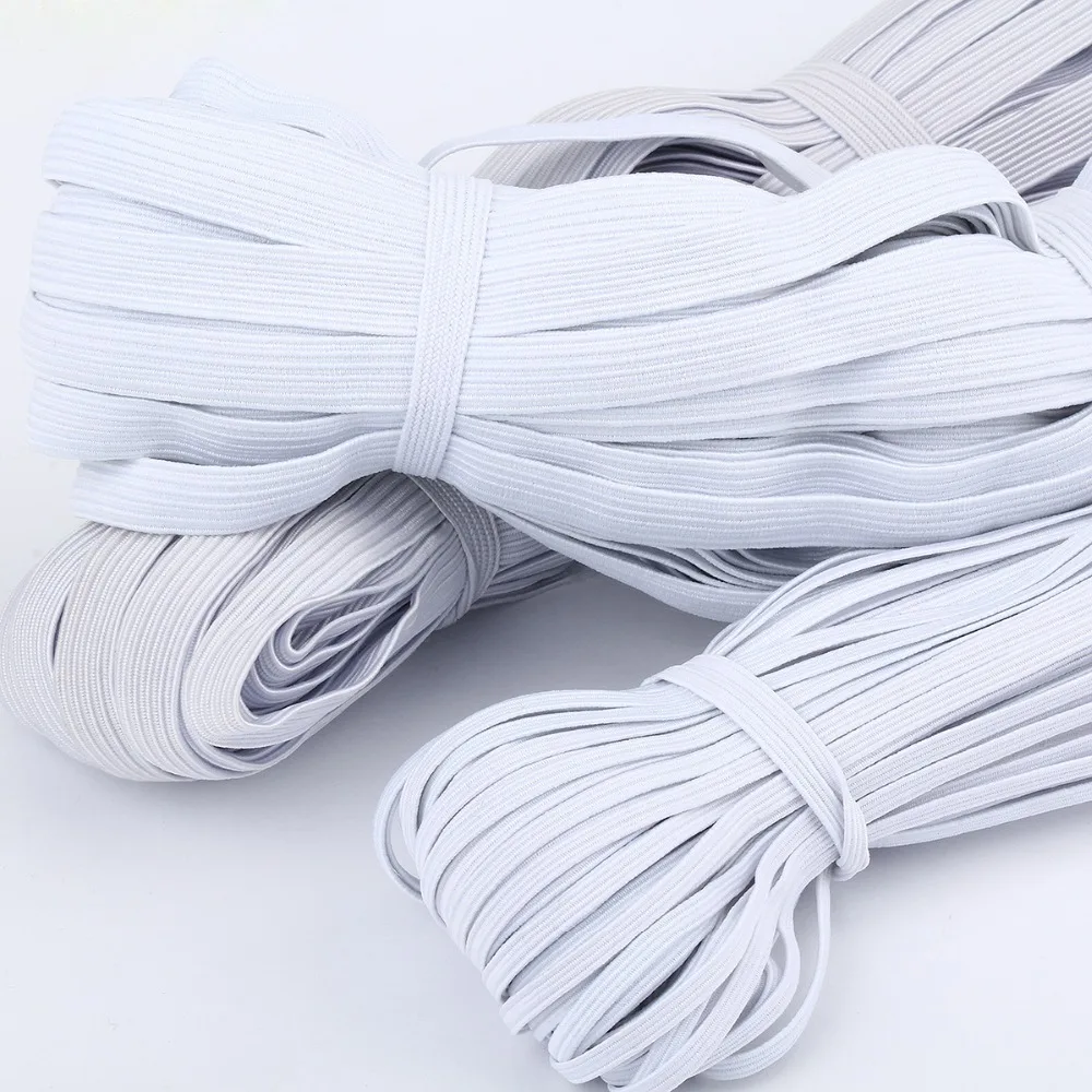 3/4/5/6/8/10MM White/black Flat Elastic Bands Elastic rubber band wedding Garment elastic tape for DIY sewing Stretch Rope acces