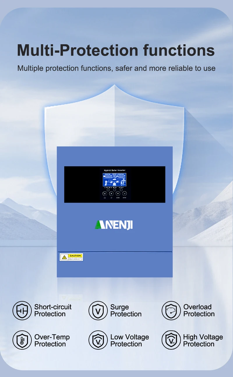 4KW Solar Inverter Hybrid 230VAC Off Grid Pure Sine Wave 500VDC 100A Solar Controller With WIFI Support BMS