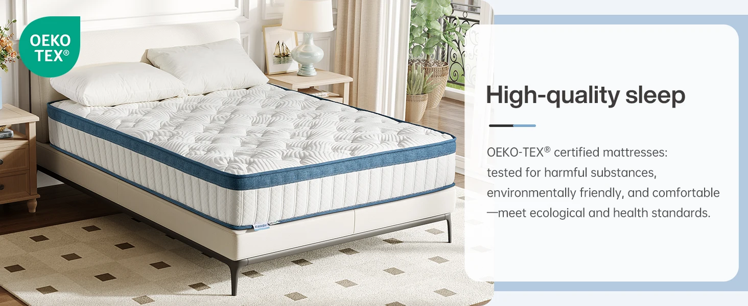 Tribesigns Mattress 90x200x25cm, 7-Zone Pocket Spring Mattress H3 Medium, Orthopedic Spring Mattress with Gel Memory Foam