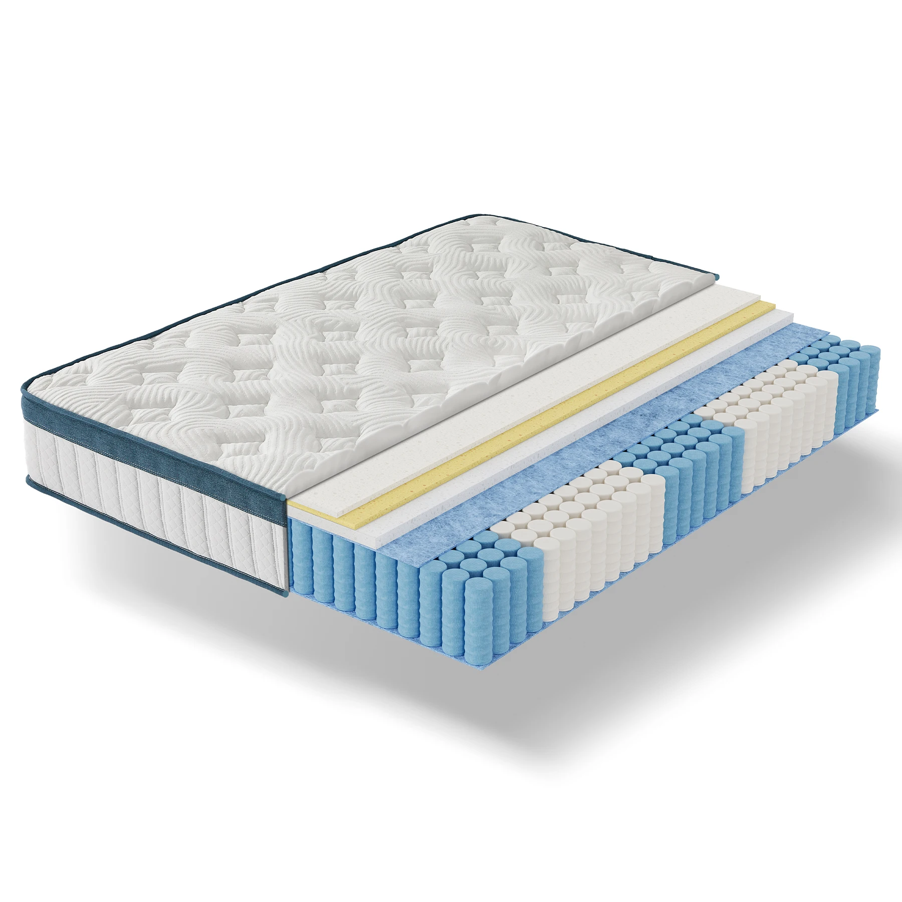 Tribesigns Mattress 90x200x25cm, 7-Zone Pocket Spring Mattress H3 Medium, Orthopedic Spring Mattress with Gel Memory Foam