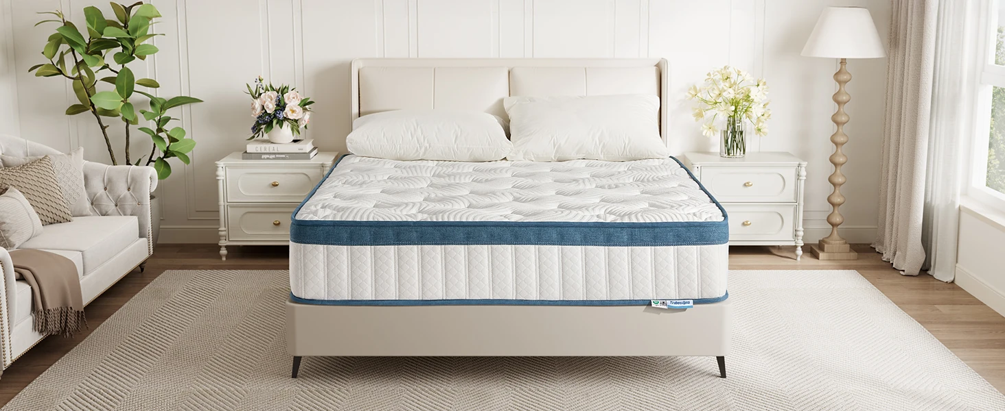 Tribesigns Mattress 90x200x25cm, 7-Zone Pocket Spring Mattress H3 Medium, Orthopedic Spring Mattress with Gel Memory Foam