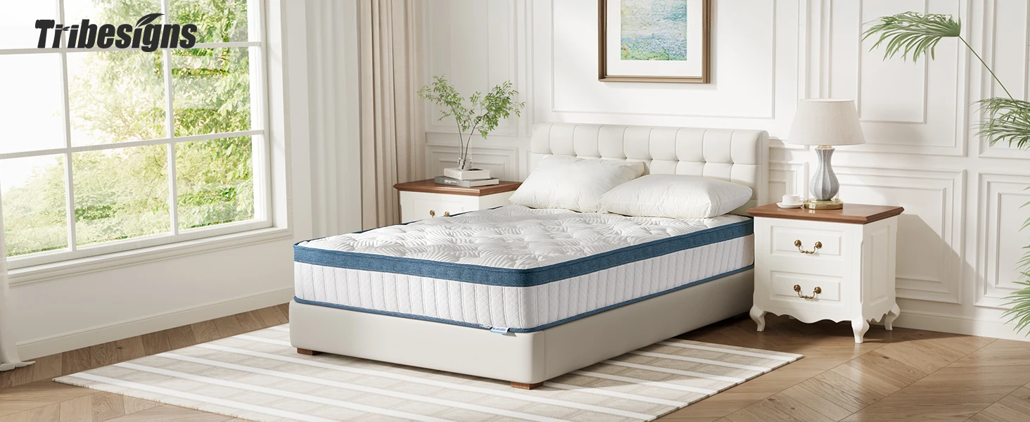 Tribesigns Mattress 90x200x25cm, 7-Zone Pocket Spring Mattress H3 Medium, Orthopedic Spring Mattress with Gel Memory Foam